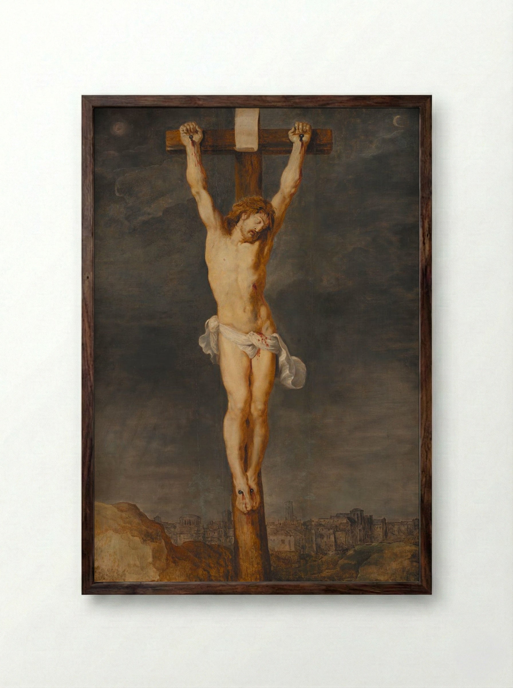 Christ on the Cross - Peter Paul Rubens - Framed Print Dark Wood