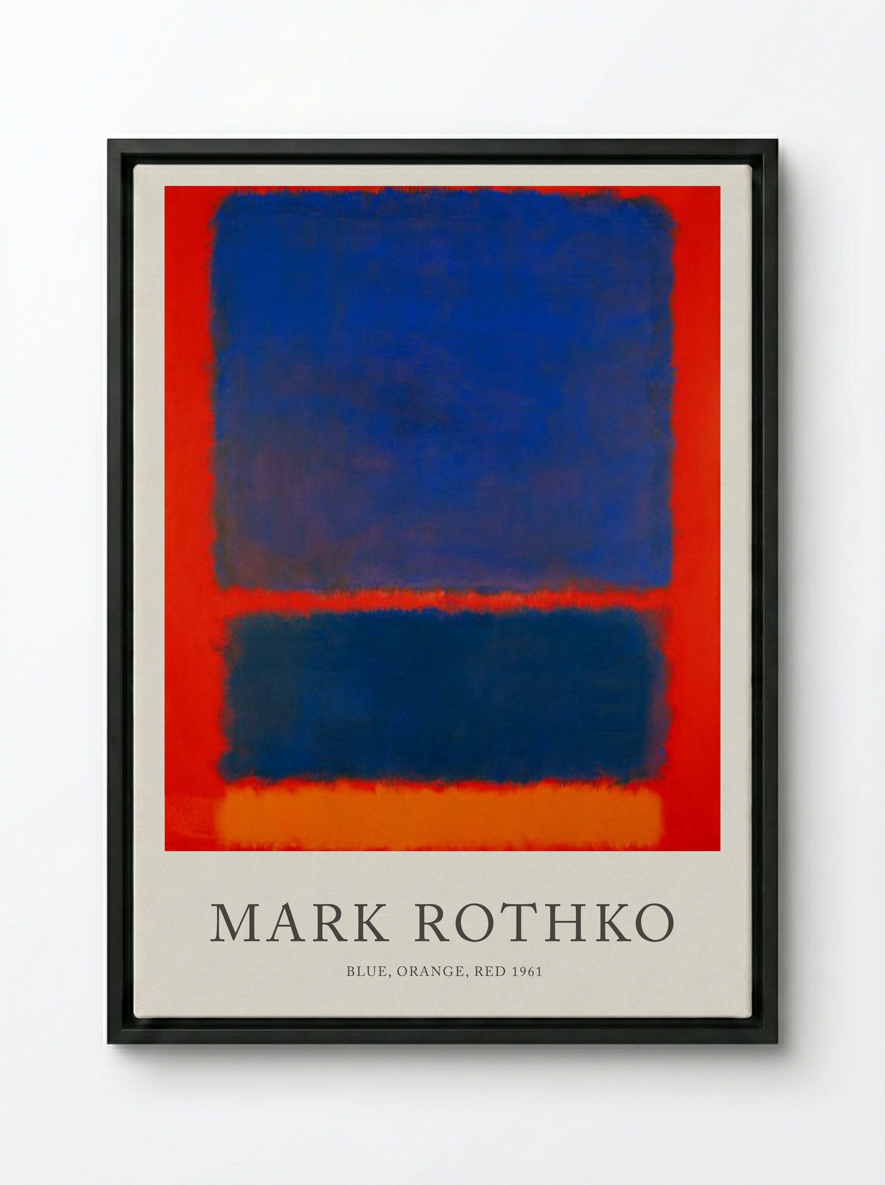 Blue, Orange, Red - Mark Rothko - Framed Canvas Black