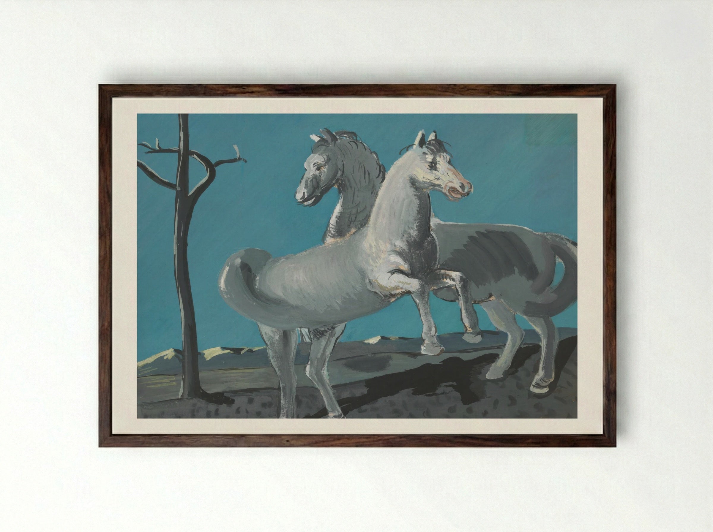 Study of Horses - Cyprián Majerník - Framed Print Dark Wood