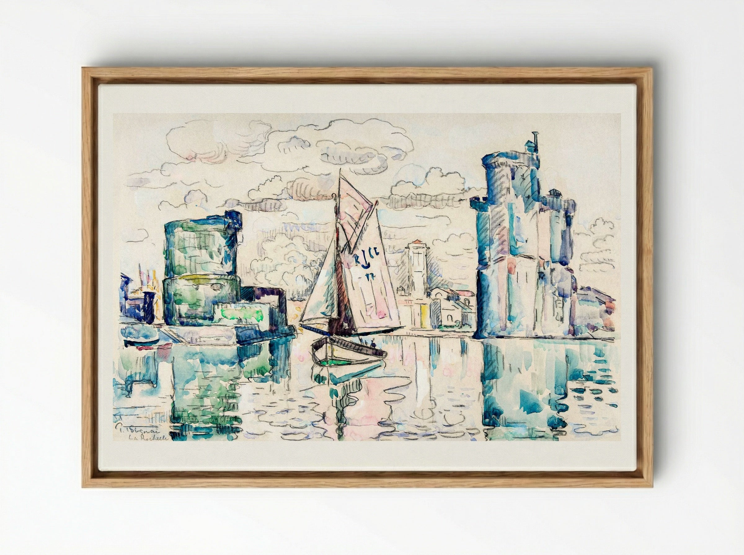 Entrance to the Harbour of La Rochelle - Paul Signac - Framed Canvas Wood