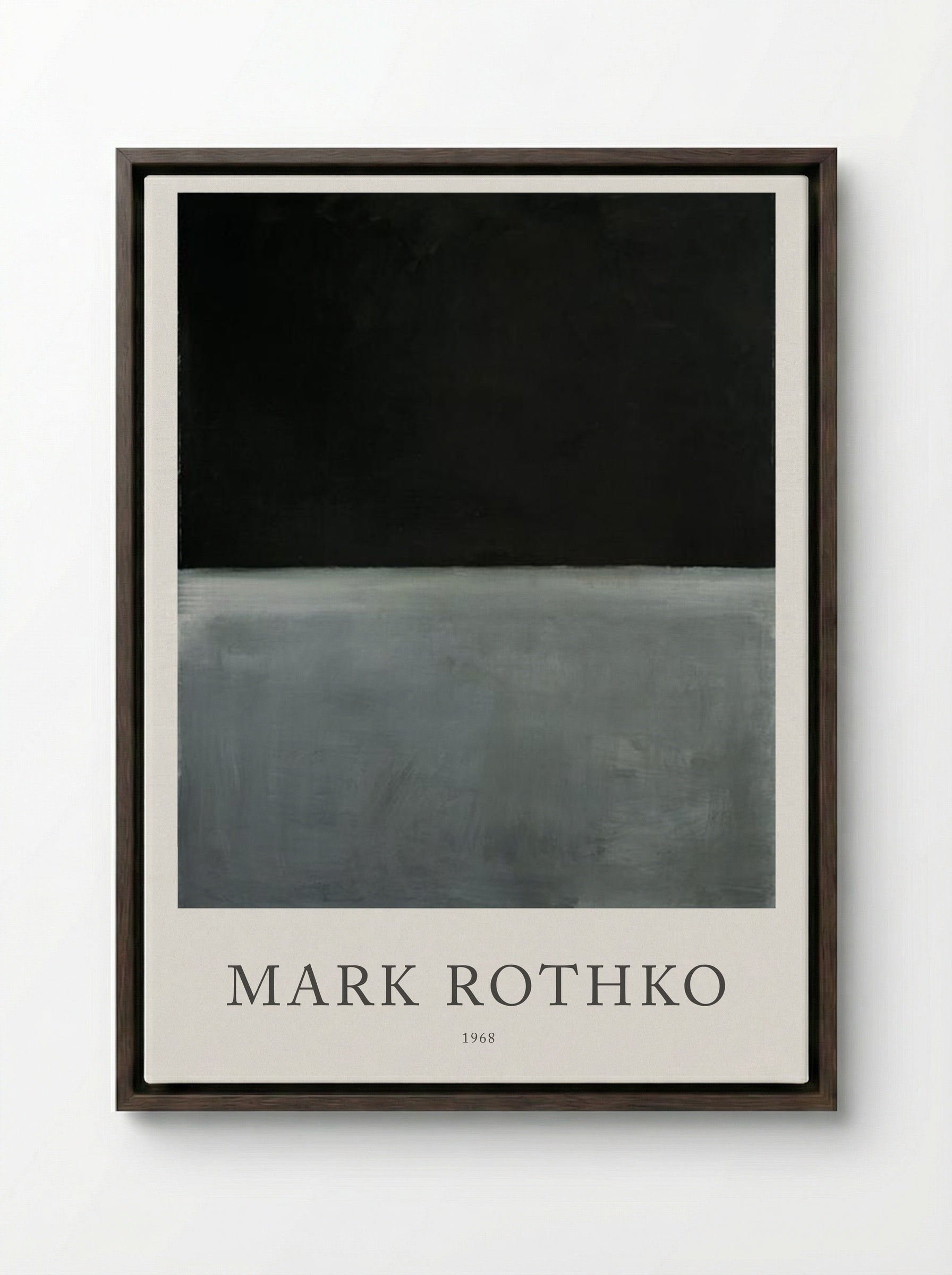 Untitled (Black and Grey) - Mark Rothko - Framed Canvas Dark Wood