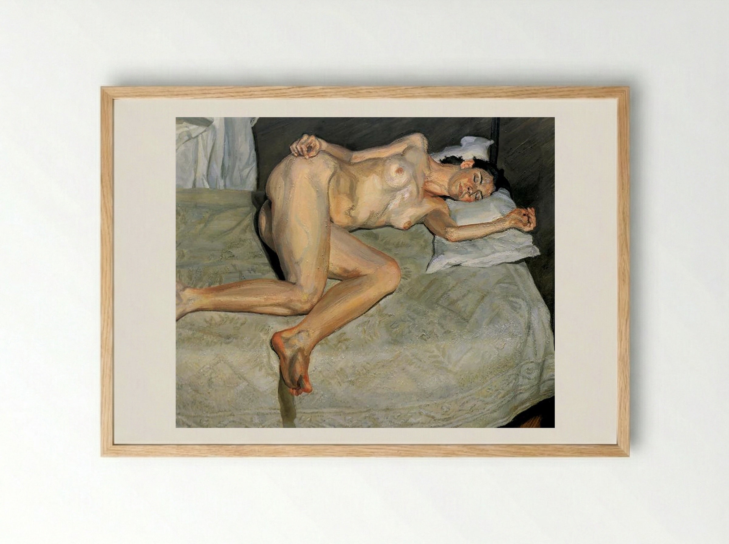 Portrait on a White Cover - Lucian Freud - Framed Print Wood