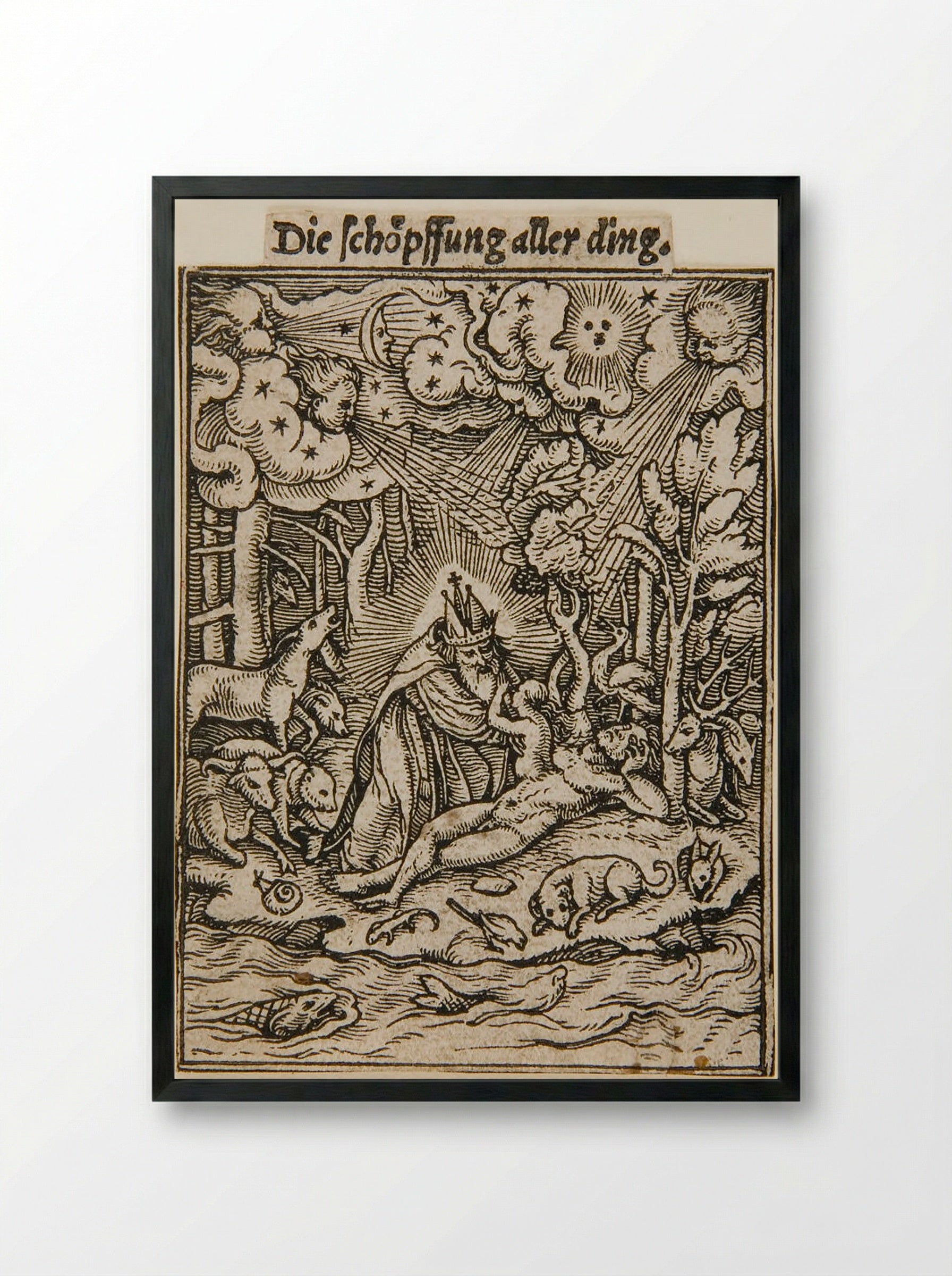 The Creation of Eve - Hans Holbein the Younger - Framed Print Black