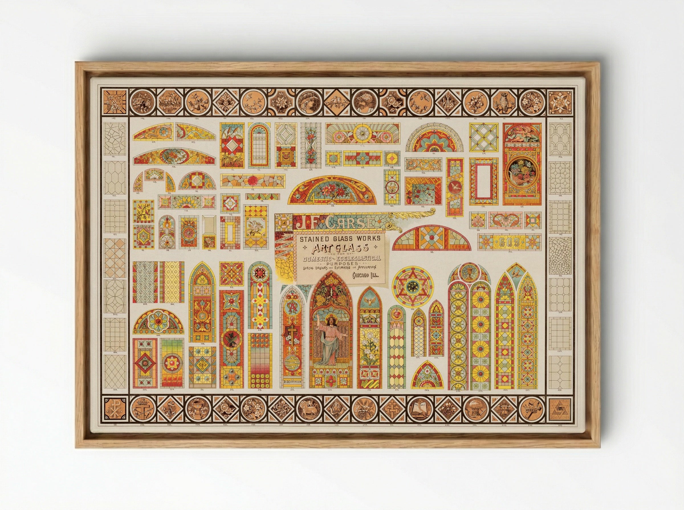 Stained Glass Works for Domestic and Ecclesiastical Purposes - J.F. Carse - Framed Canvas Wood