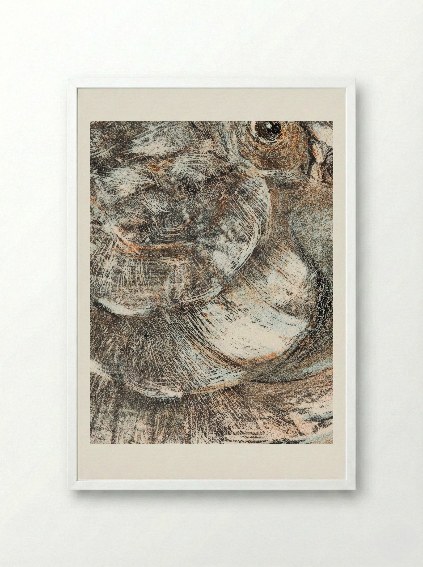 Head of a Parrot - Theo van Hoytema - Framed Print White