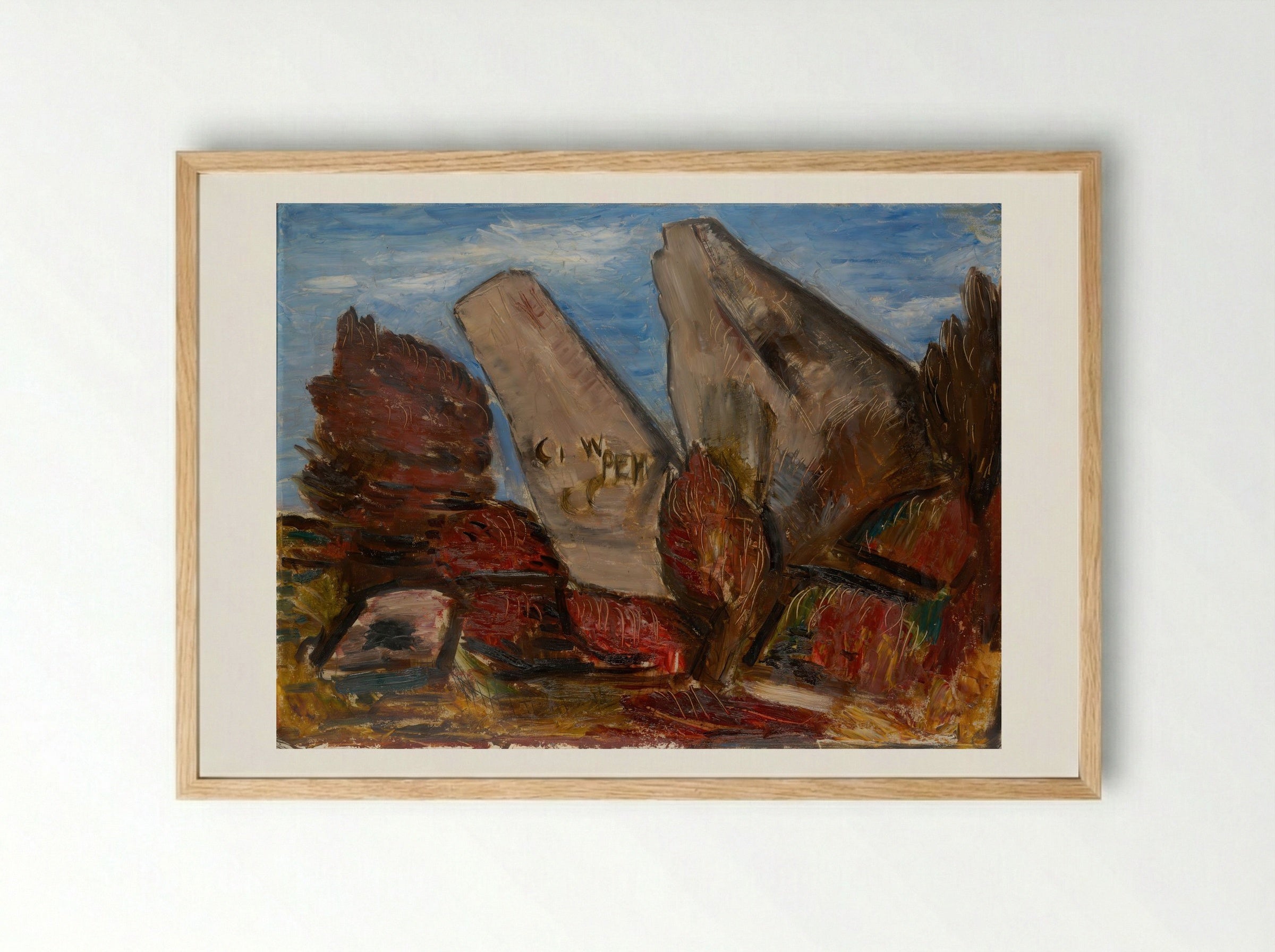 Whale's Jaw, Dogtown Common, Cape Ann, Massachusetts - Marsden Hartley - Framed Print Wood
