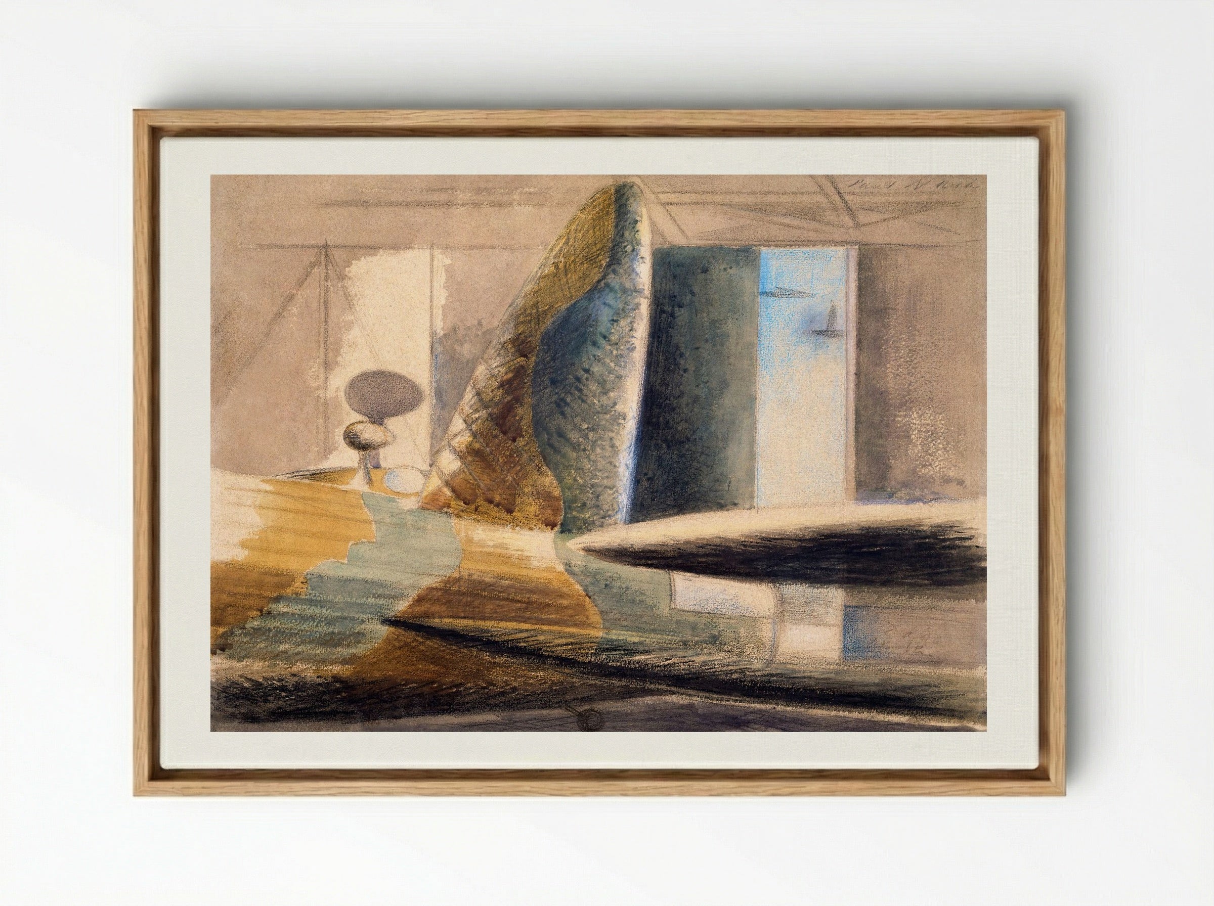 Bomber Lair: Egg and Fin - Paul Nash - Framed Canvas Wood