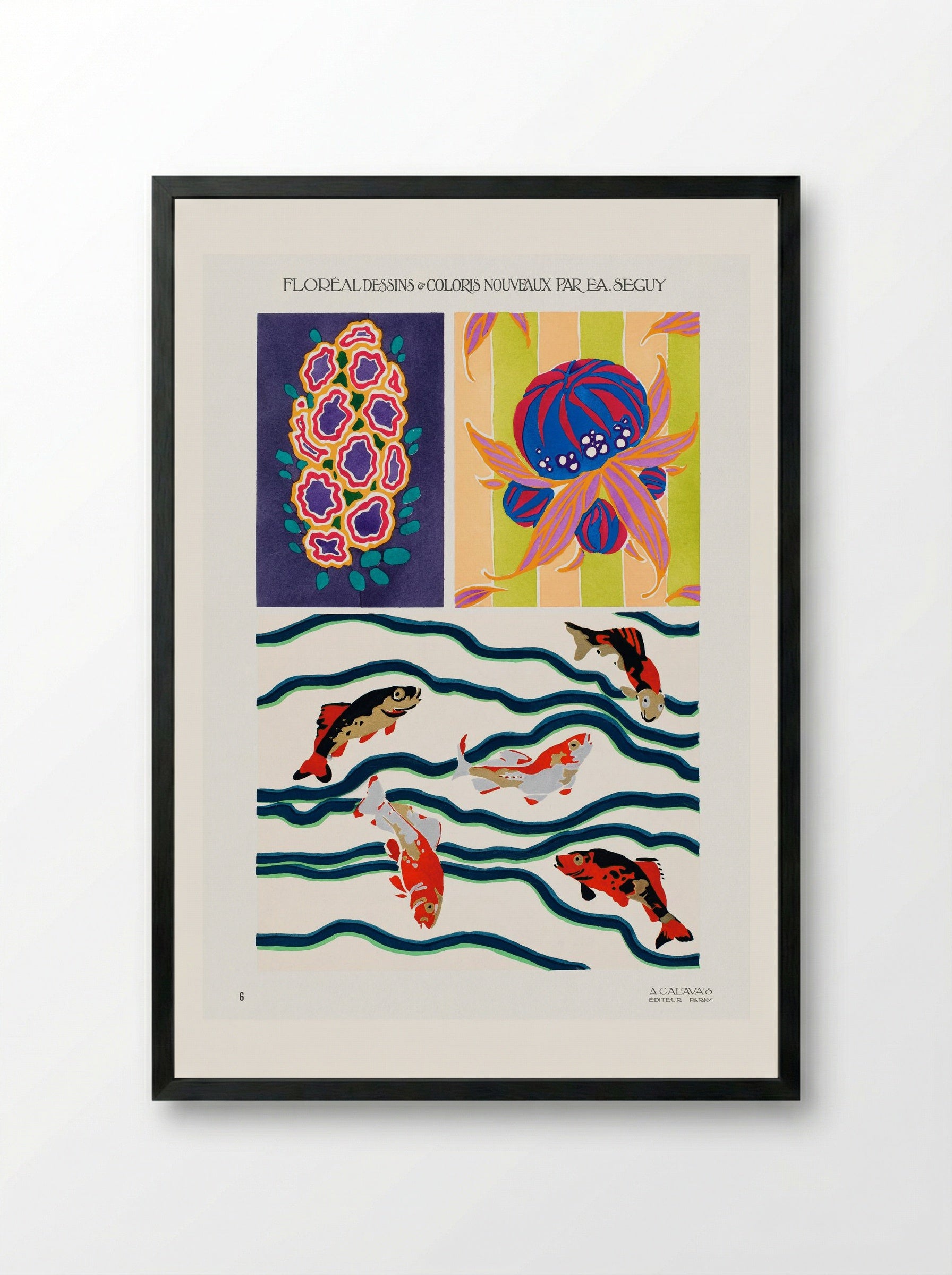 Floréal Dessins et Coloris Nouveaux - Émile-Allain Séguy - Framed Print Black