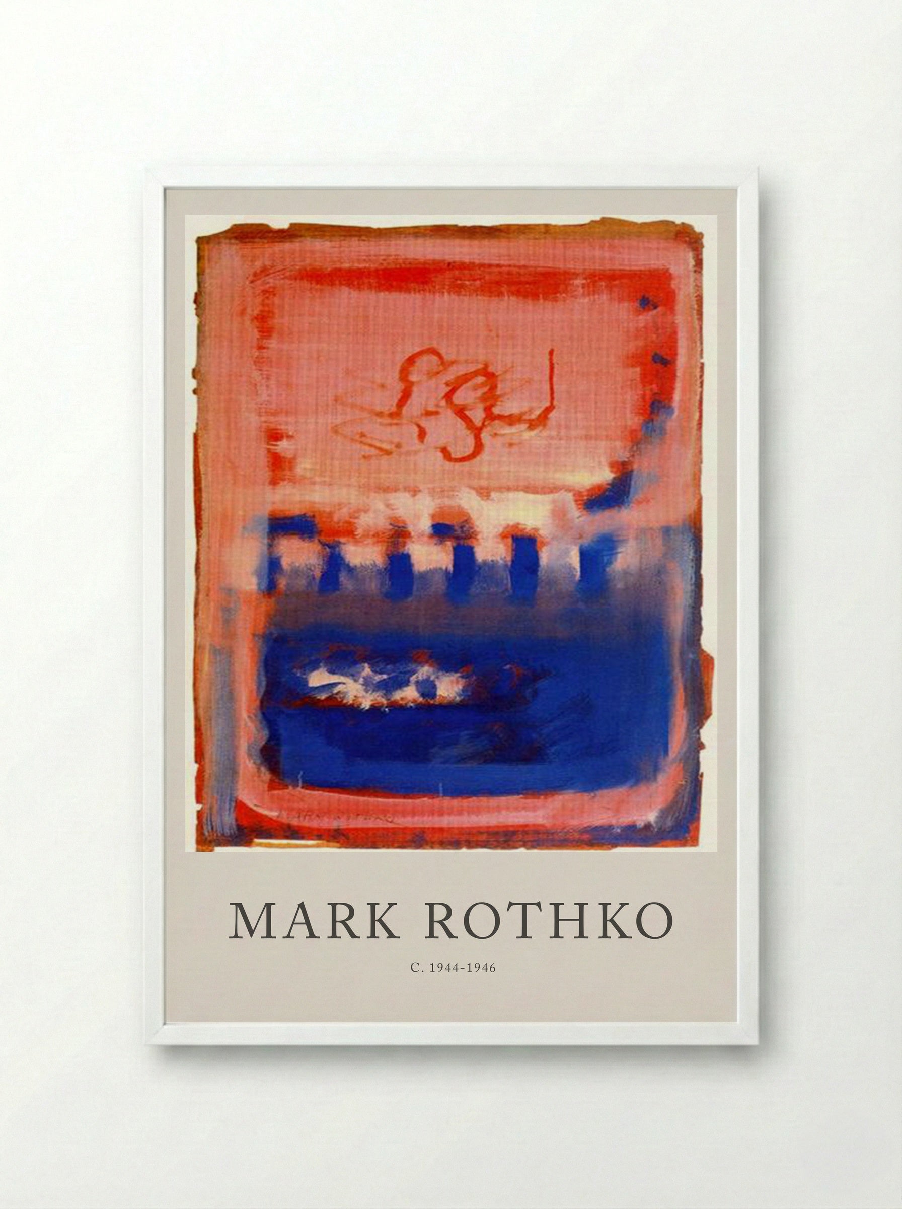 Untitled (Red and Blue Composition) - Mark Rothko - Framed Print White