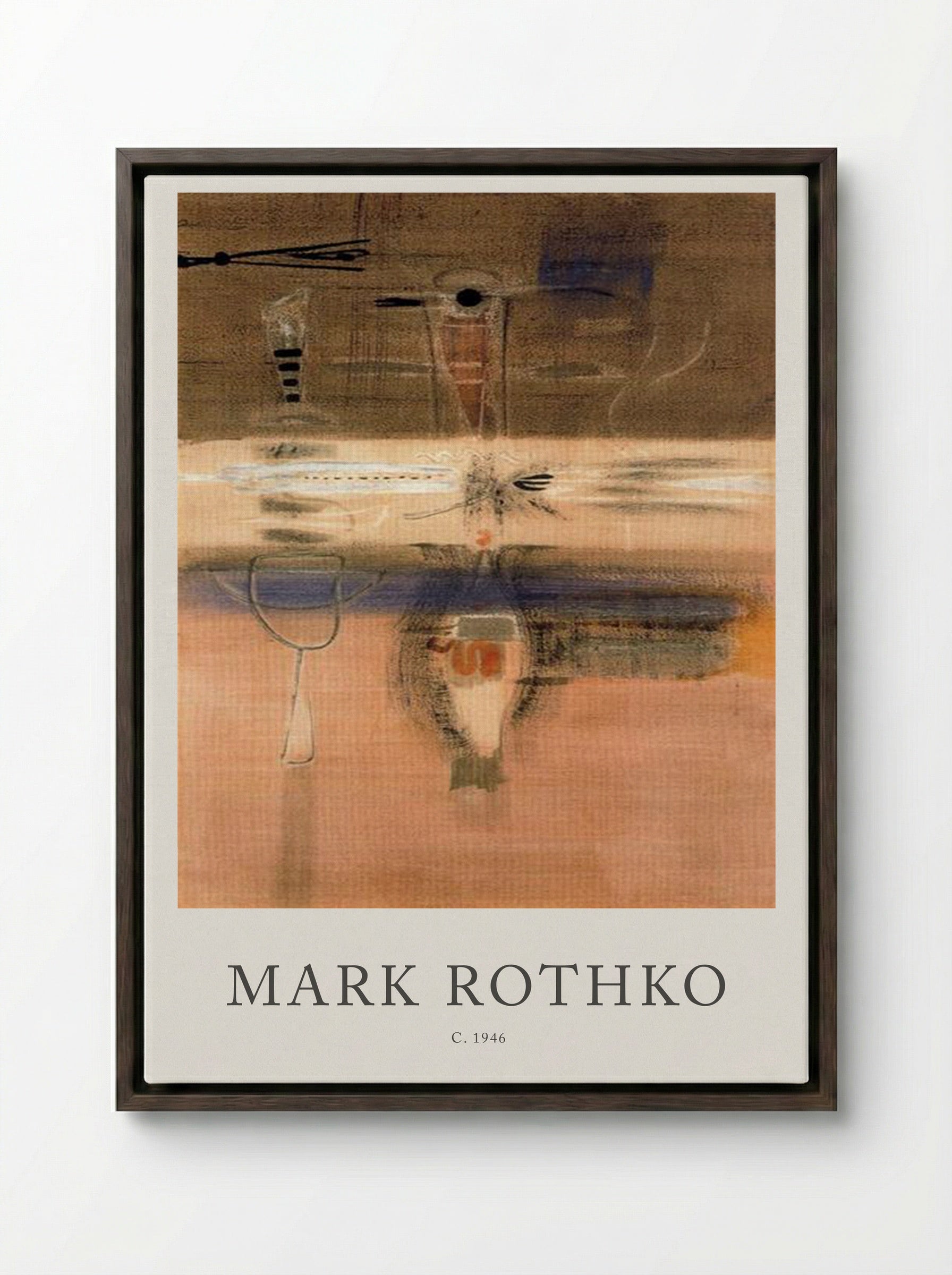 Untitled (Biomorphic Composition) - Mark Rothko - Framed Canvas Dark Wood