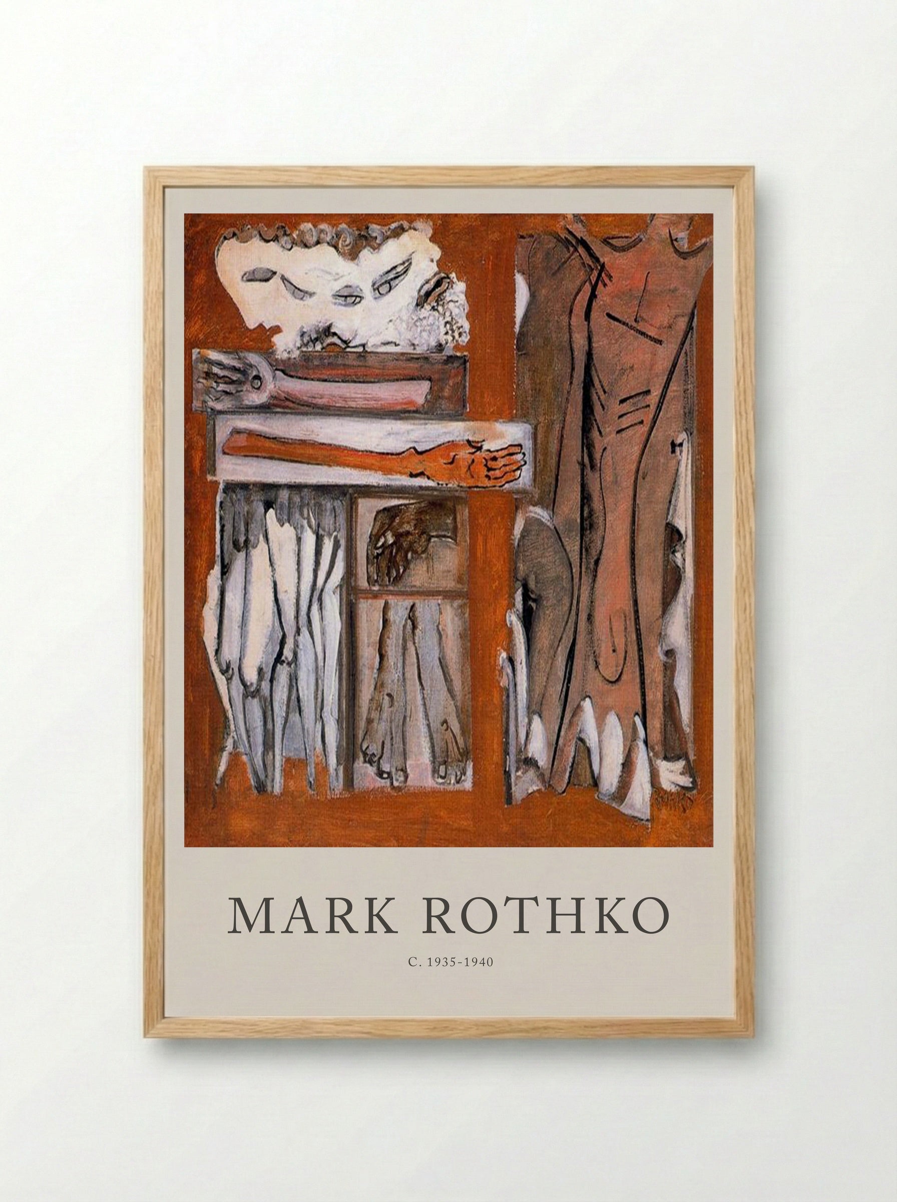 Untitled (Figurative Composition) - Mark Rothko - Framed Print Wood