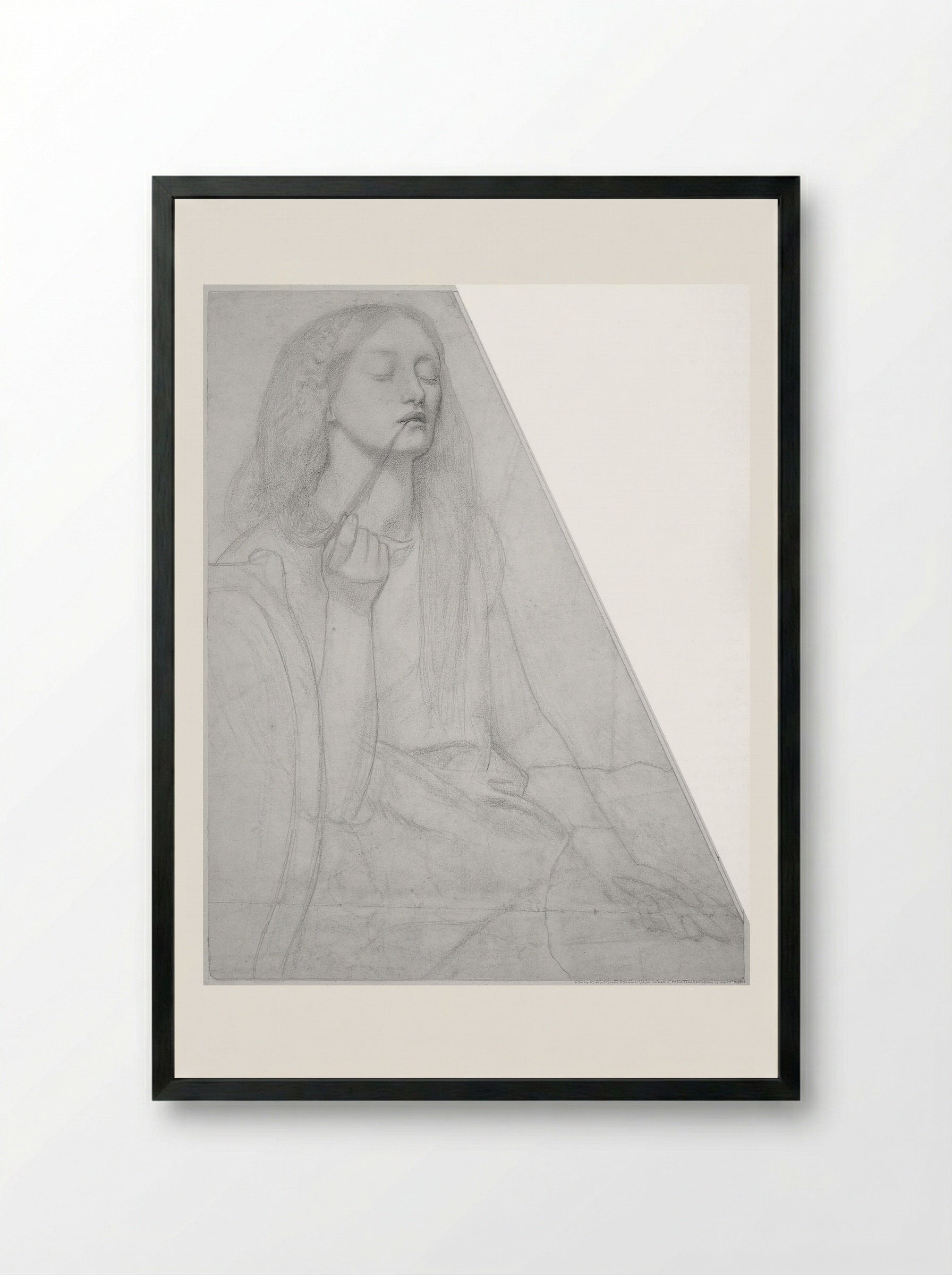 Study for 'The Return of Tibullus to Delia' - Dante Gabriel Rossetti - Framed Print Black