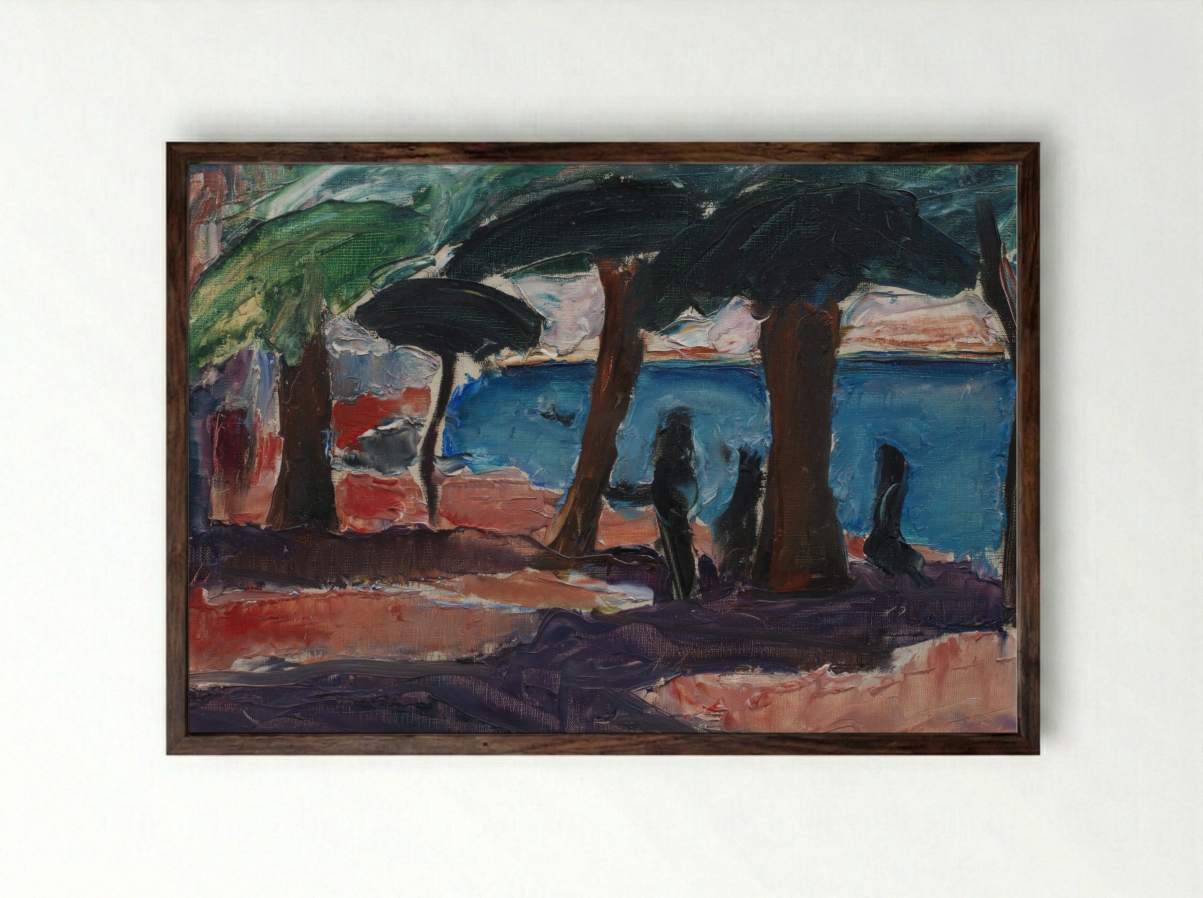 The Quay, Bandol - Jens Adolf Jerichau - Framed Print Dark Wood