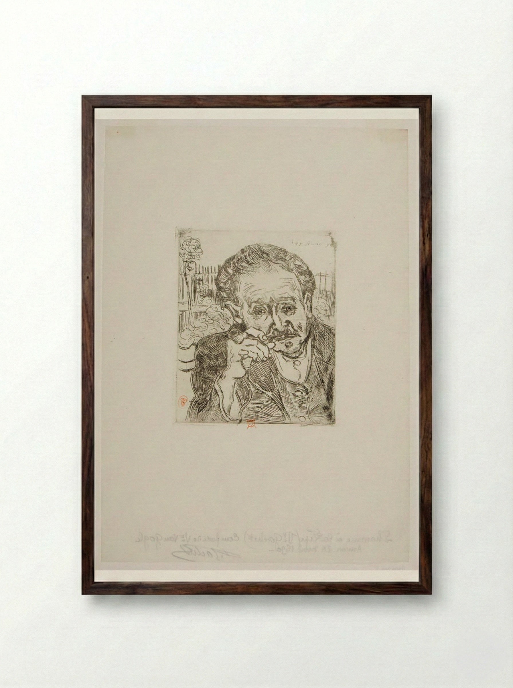 Dr. Gachet - Vincent van Gogh - Framed Print Dark Wood