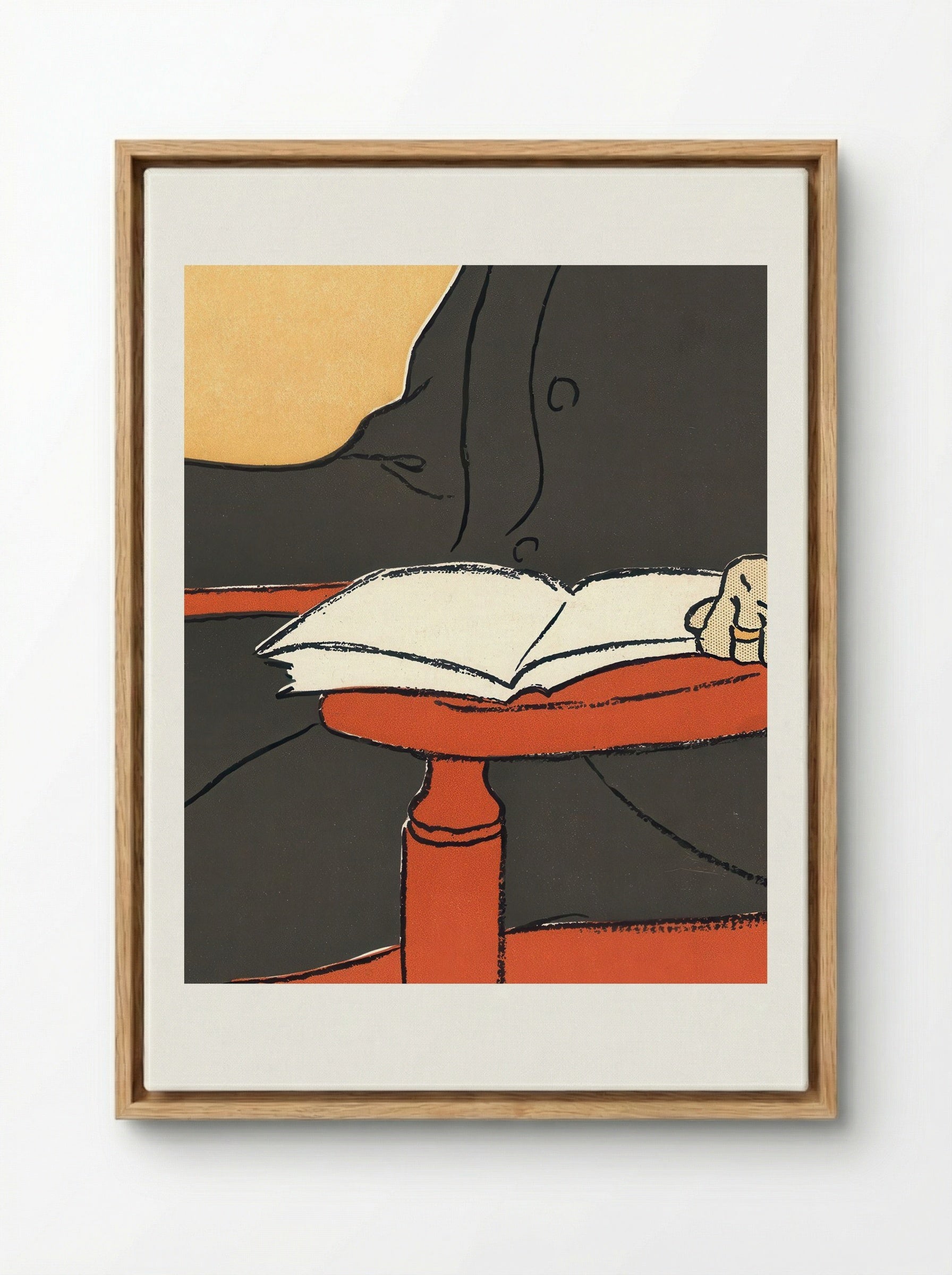 Man Reading in Armchair - Edward Penfield - Framed Canvas Wood