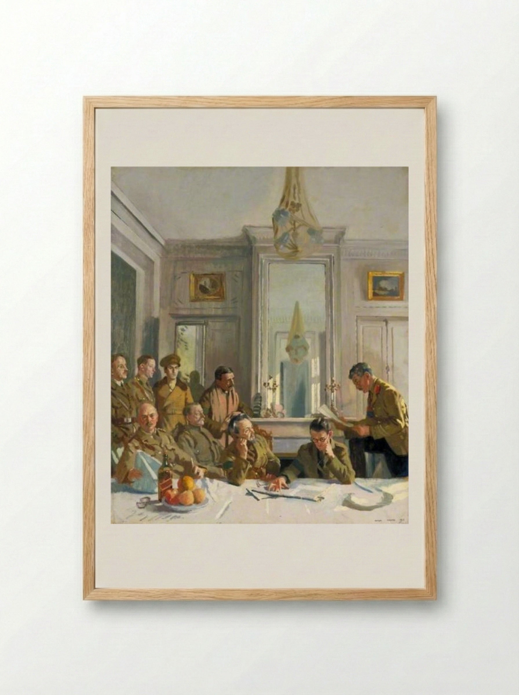 Some Members of the Allied Press Camp with Their Press Officers - William Orpen - Framed Print Wood
