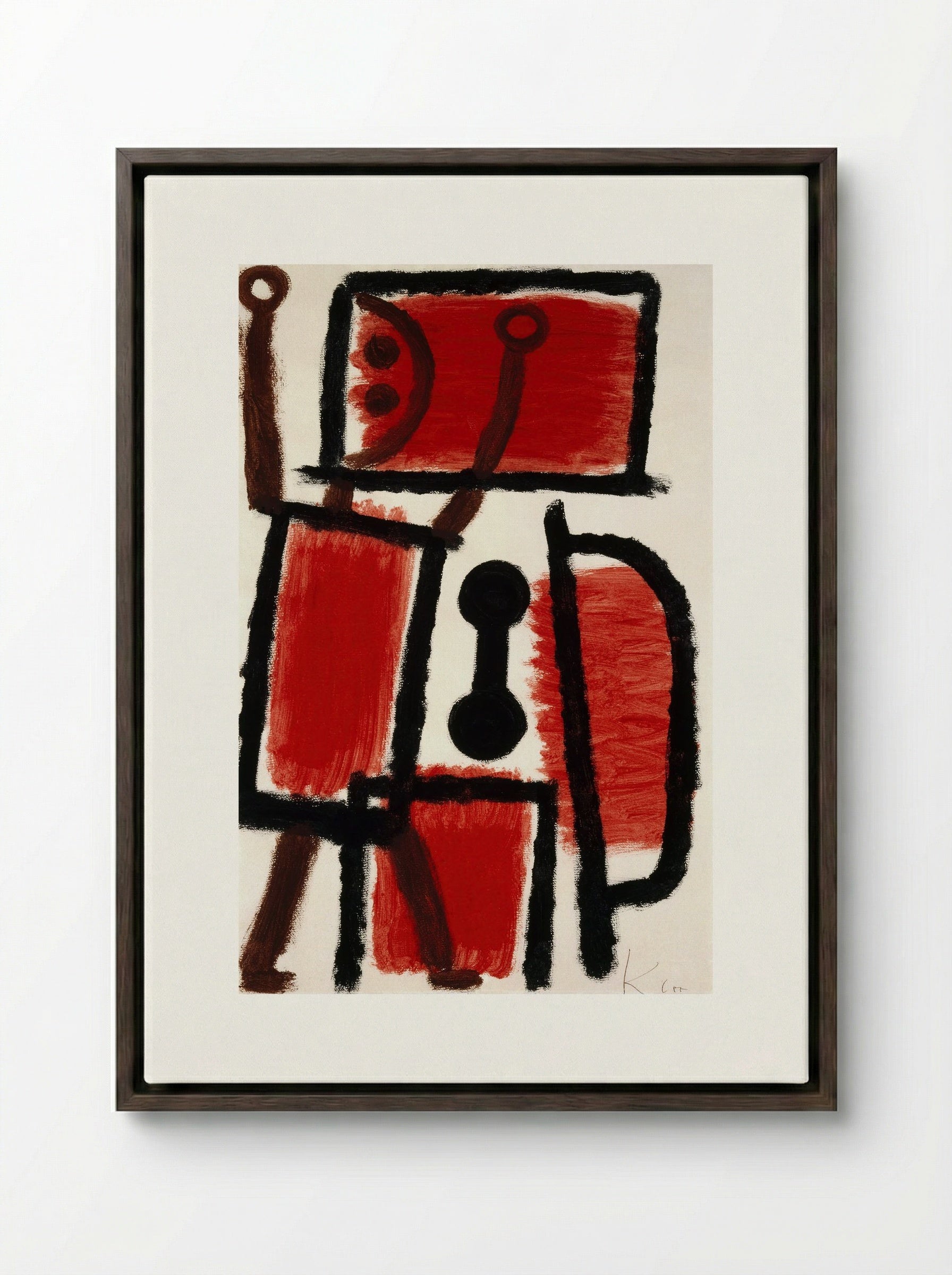 Locksmith - Paul Klee - Framed Canvas Dark Wood
