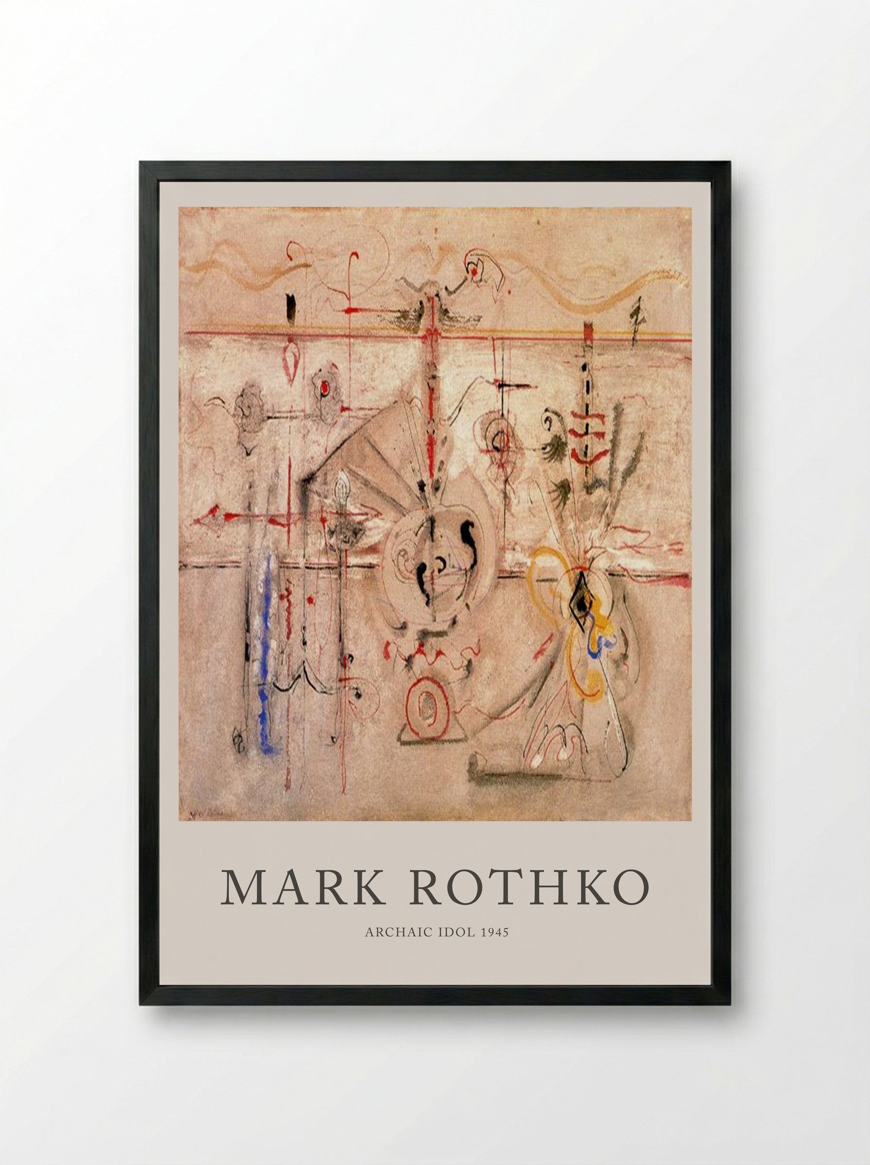 Archaic Idol - Mark Rothko - Framed Print Black