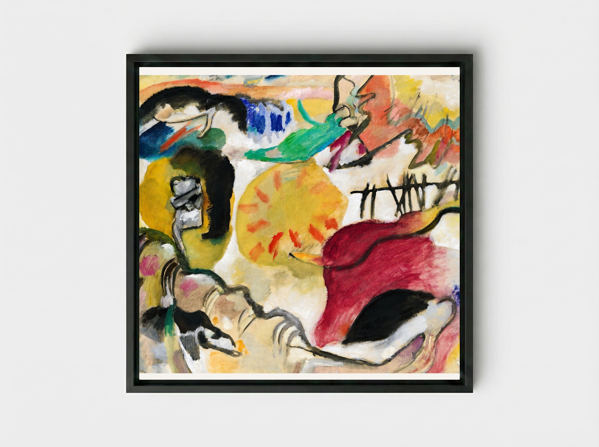 Improvisation 27 (Garden of Love II) - Wassily Kandinsky - Framed Canvas Black