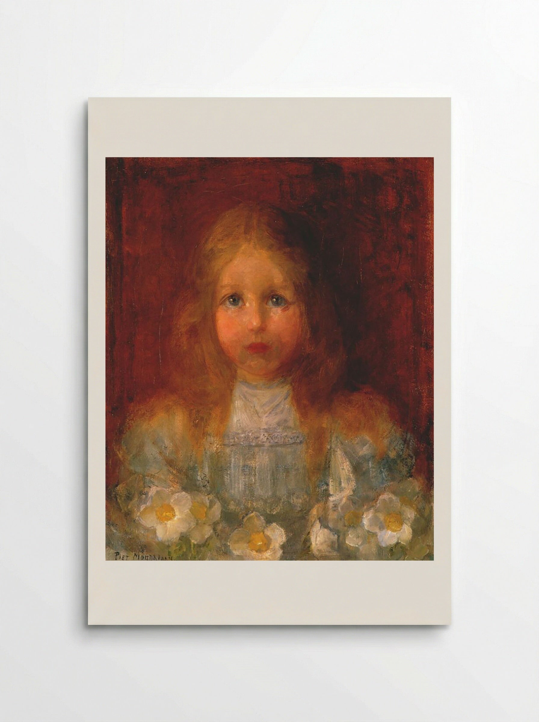 Portrait of a Girl with Flowers - Piet Mondrian - Poster