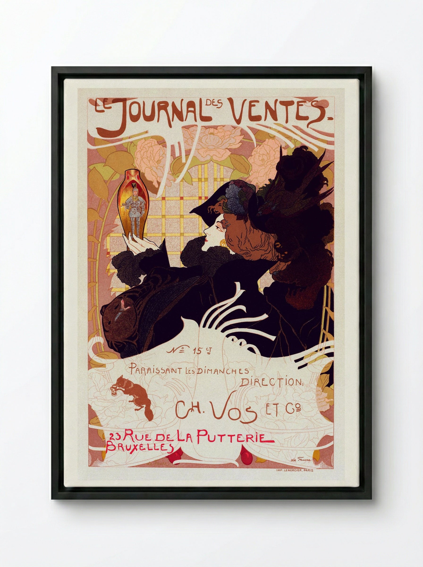 Le Journal des Ventes - Georges de Feure - Framed Canvas Black