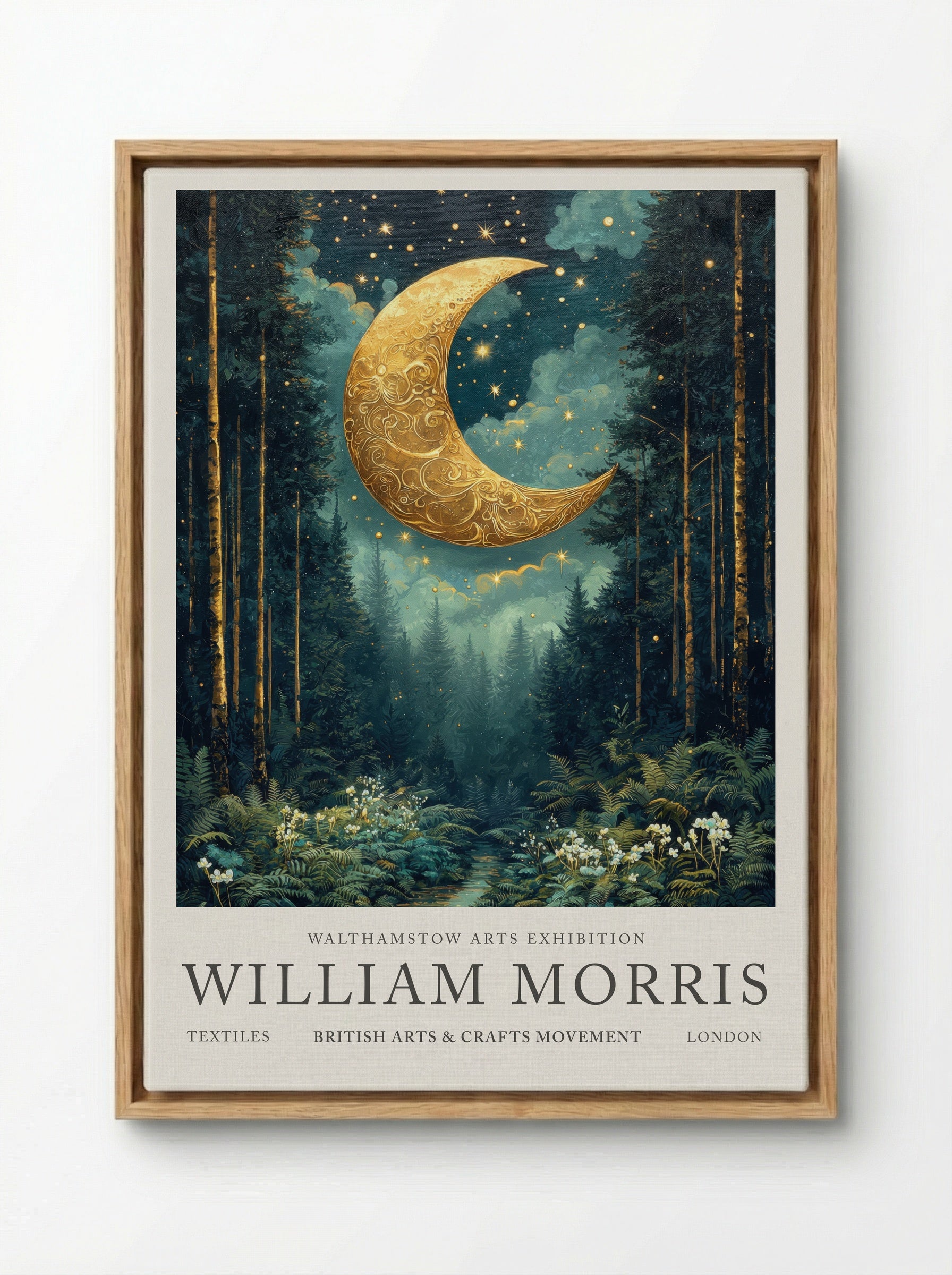 Crescent Canopy - William Morris - Framed Canvas Wood