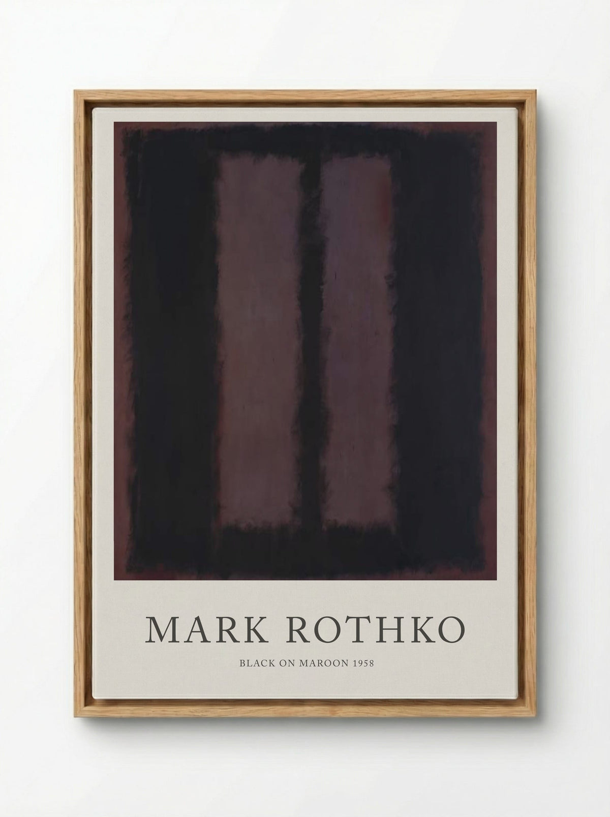 Black on Maroon - Mark Rothko - Framed Canvas Wood