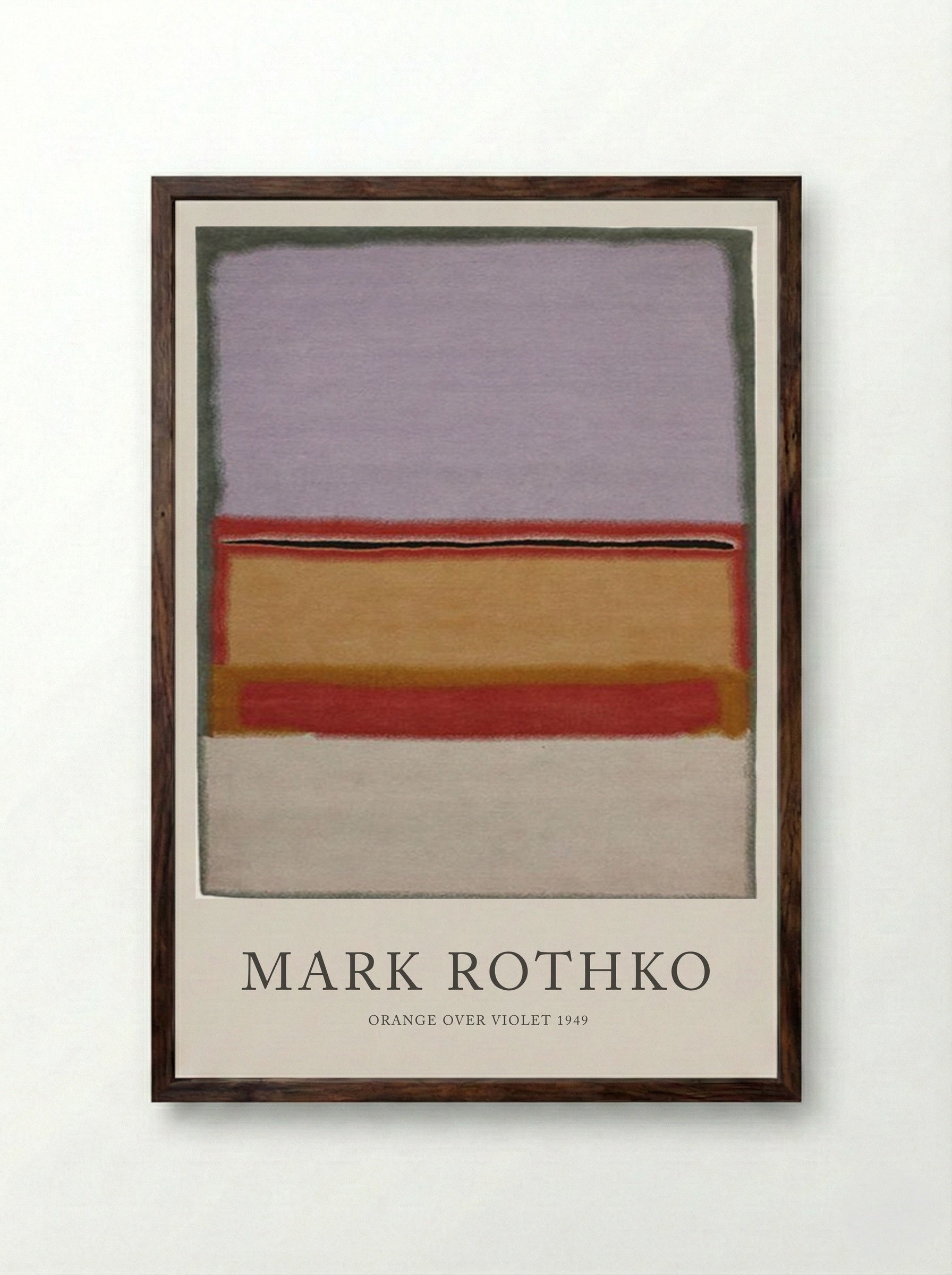 Orange Over Violet - Mark Rothko - Framed Print Dark Wood