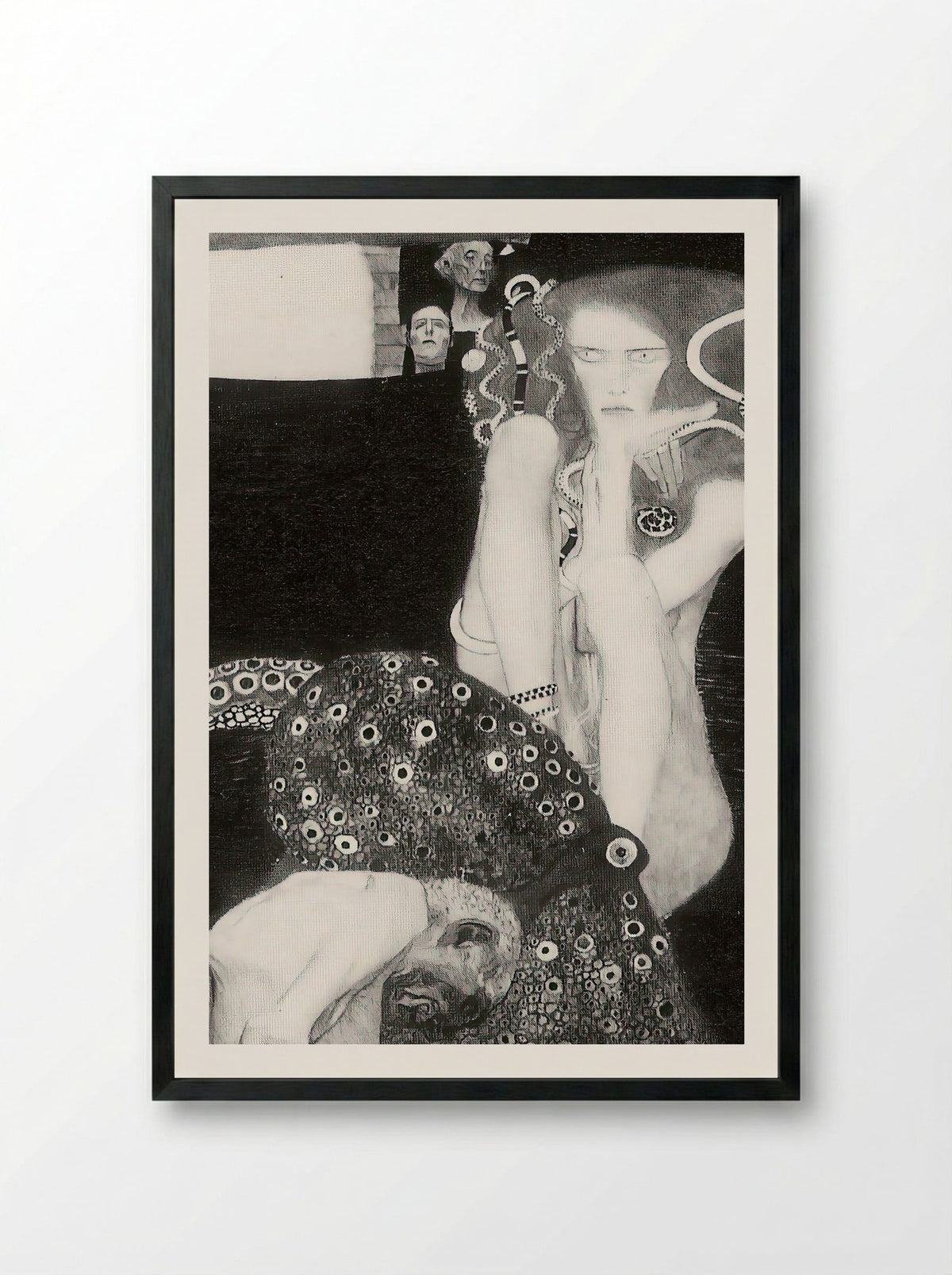 Jurisprudence - Gustav Klimt - Framed Print Black