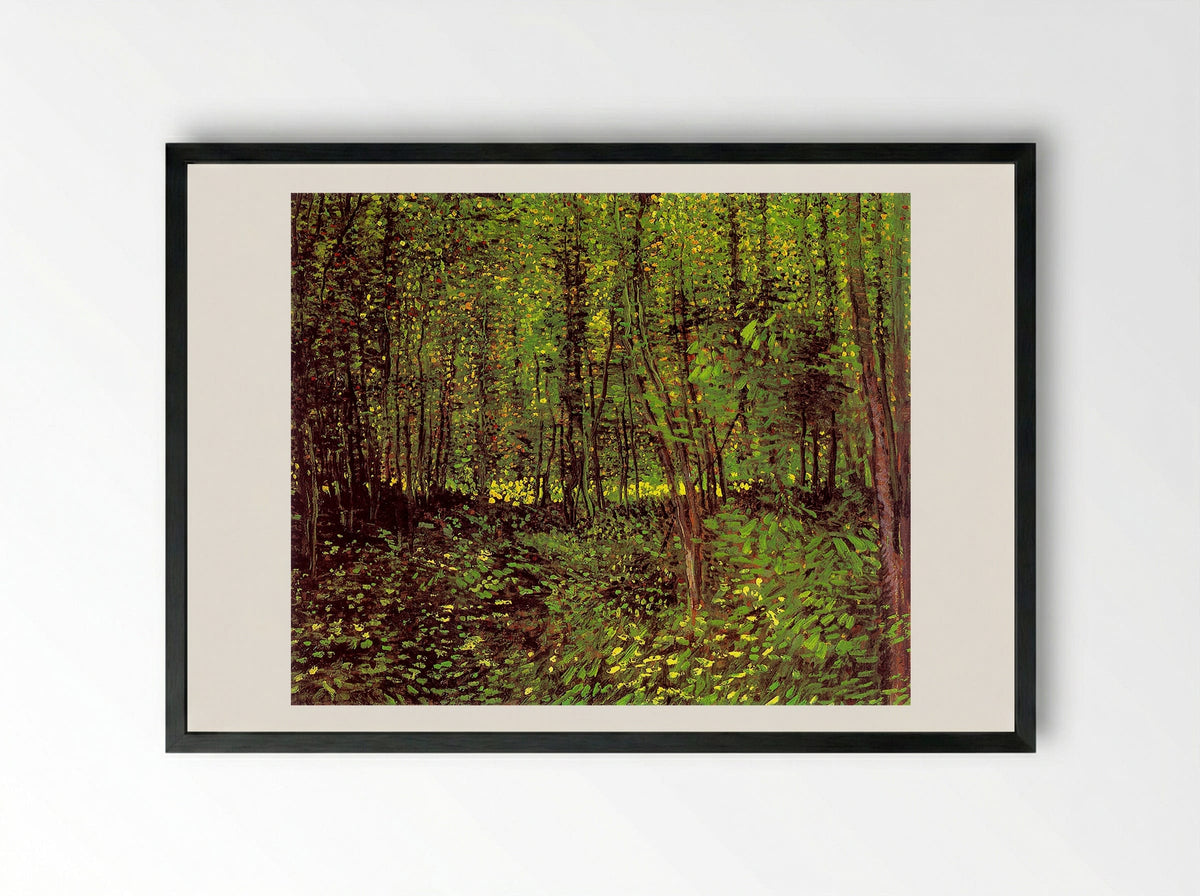 Trees and Undergrowth - Vincent van Gogh - Framed Print Black