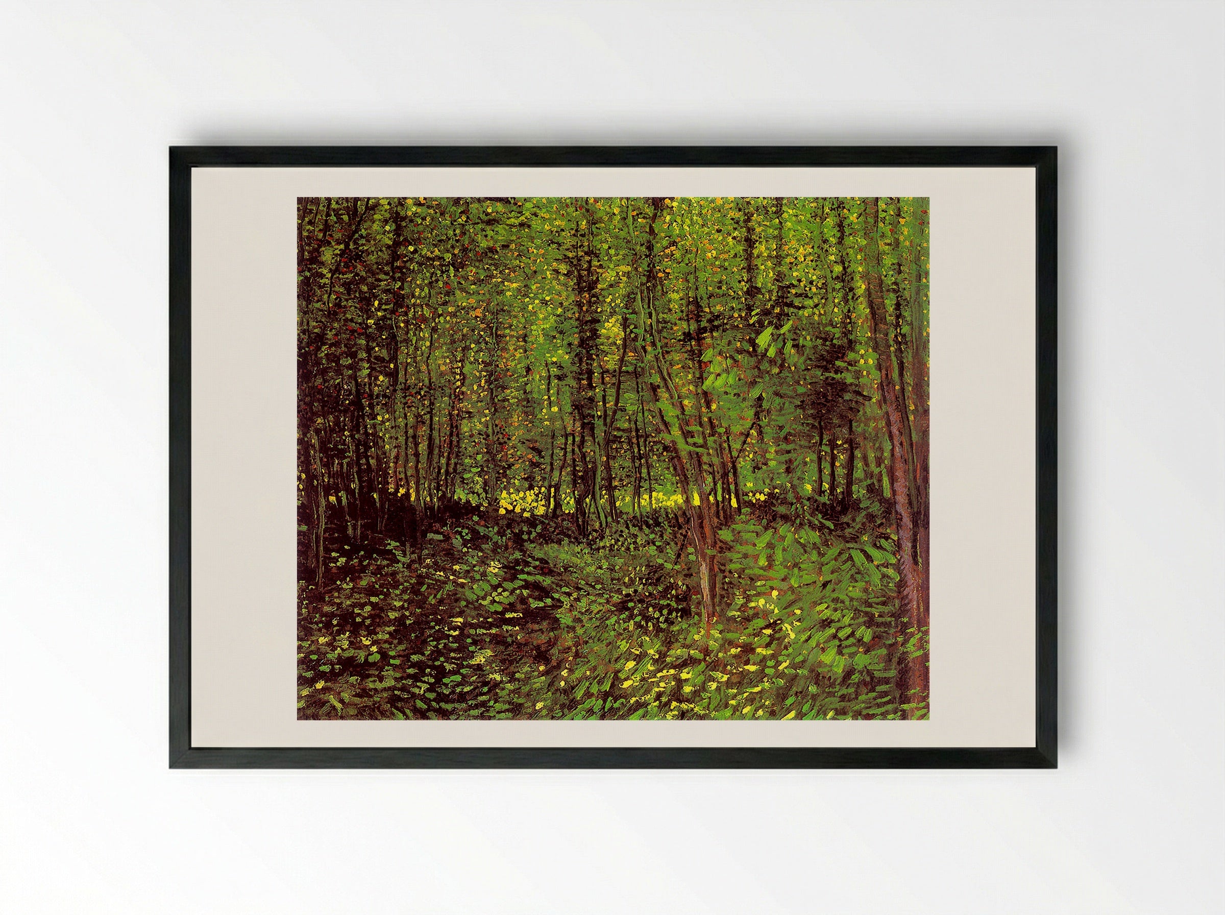 Trees and Undergrowth - Vincent van Gogh - Framed Print Black