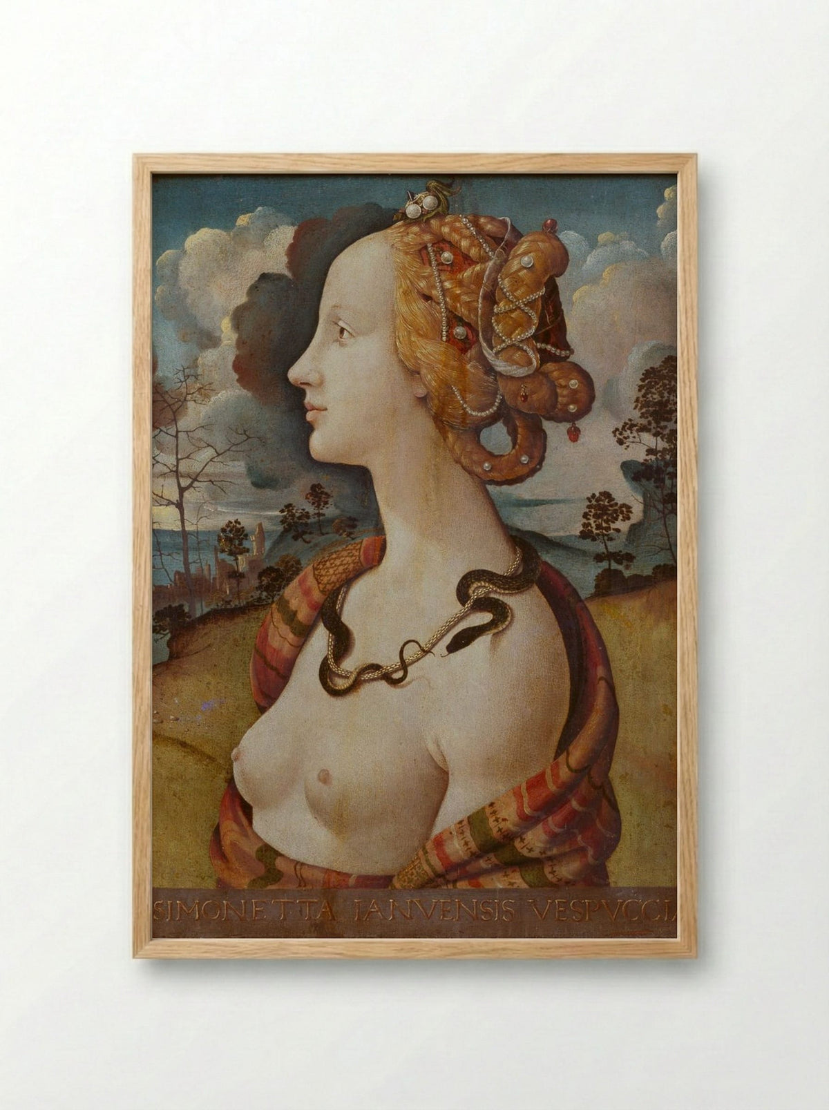 Portrait of Simonetta Vespucci - Piero di Cosimo - Framed Print Wood