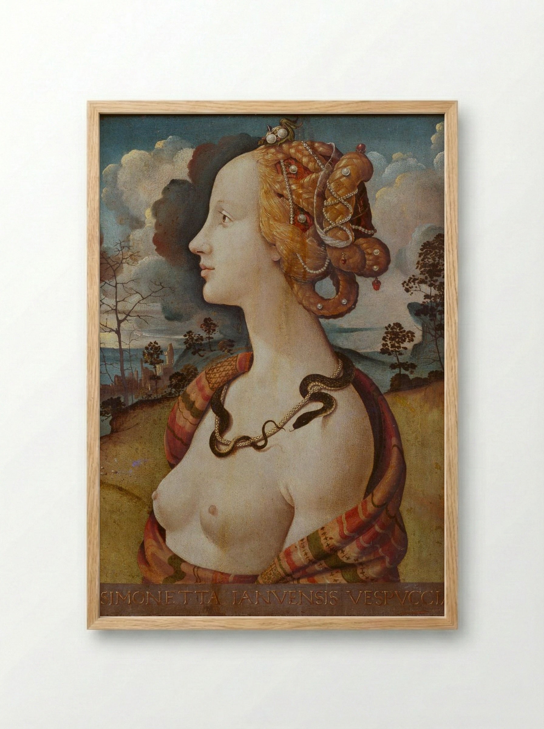 Portrait of Simonetta Vespucci - Piero di Cosimo - Framed Print Wood