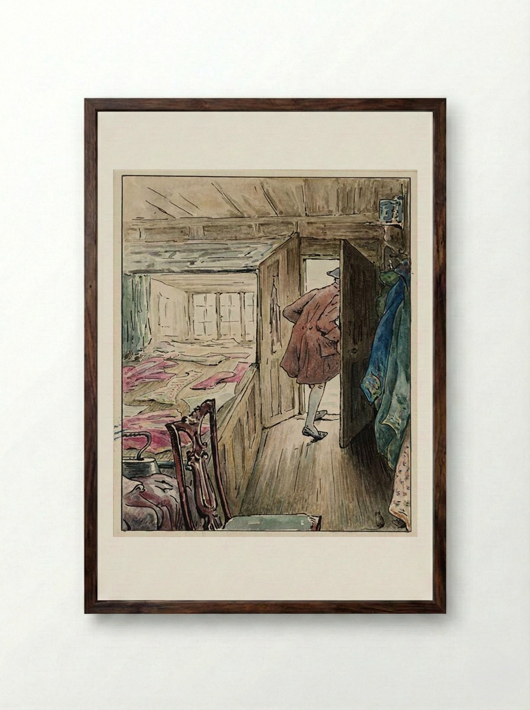 The Tailor Leaving his Workshop - Beatrix Potter - Framed Print Dark Wood
