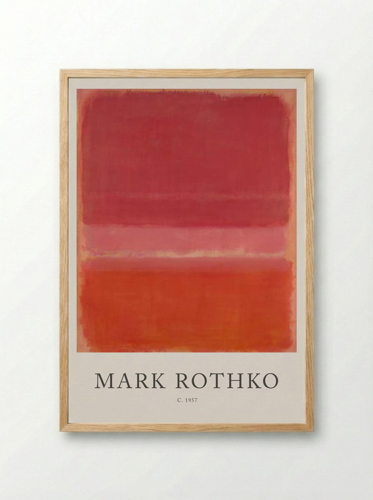 Untitled (Three Rectangles, Shades of Red) - Mark Rothko - Framed Print Wood