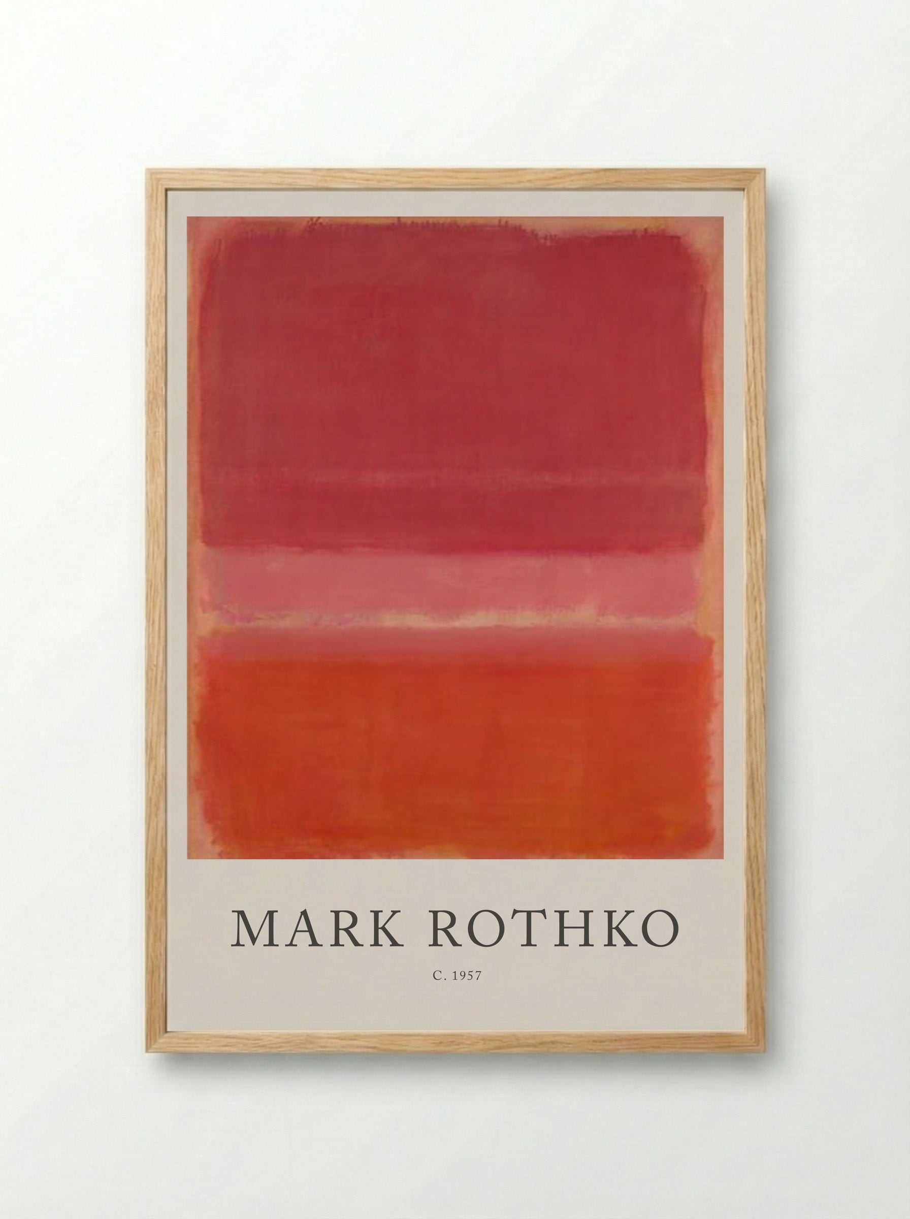 Untitled (Three Rectangles, Shades of Red) - Mark Rothko - Framed Print Wood