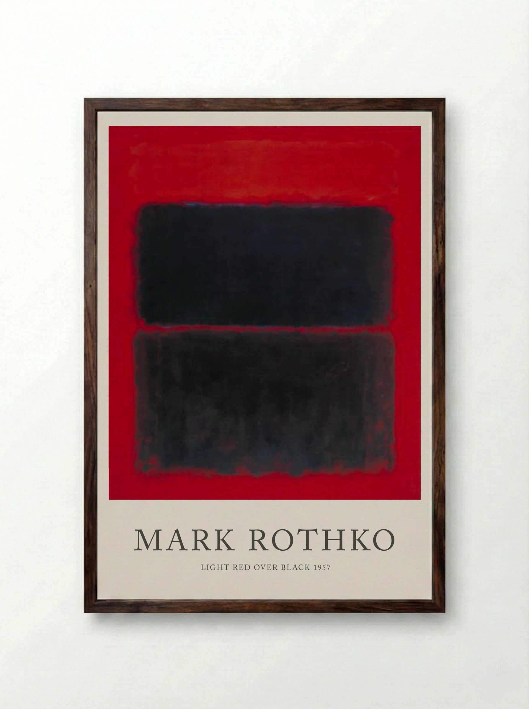 Light Red Over Black - Mark Rothko - Framed Print Dark Wood