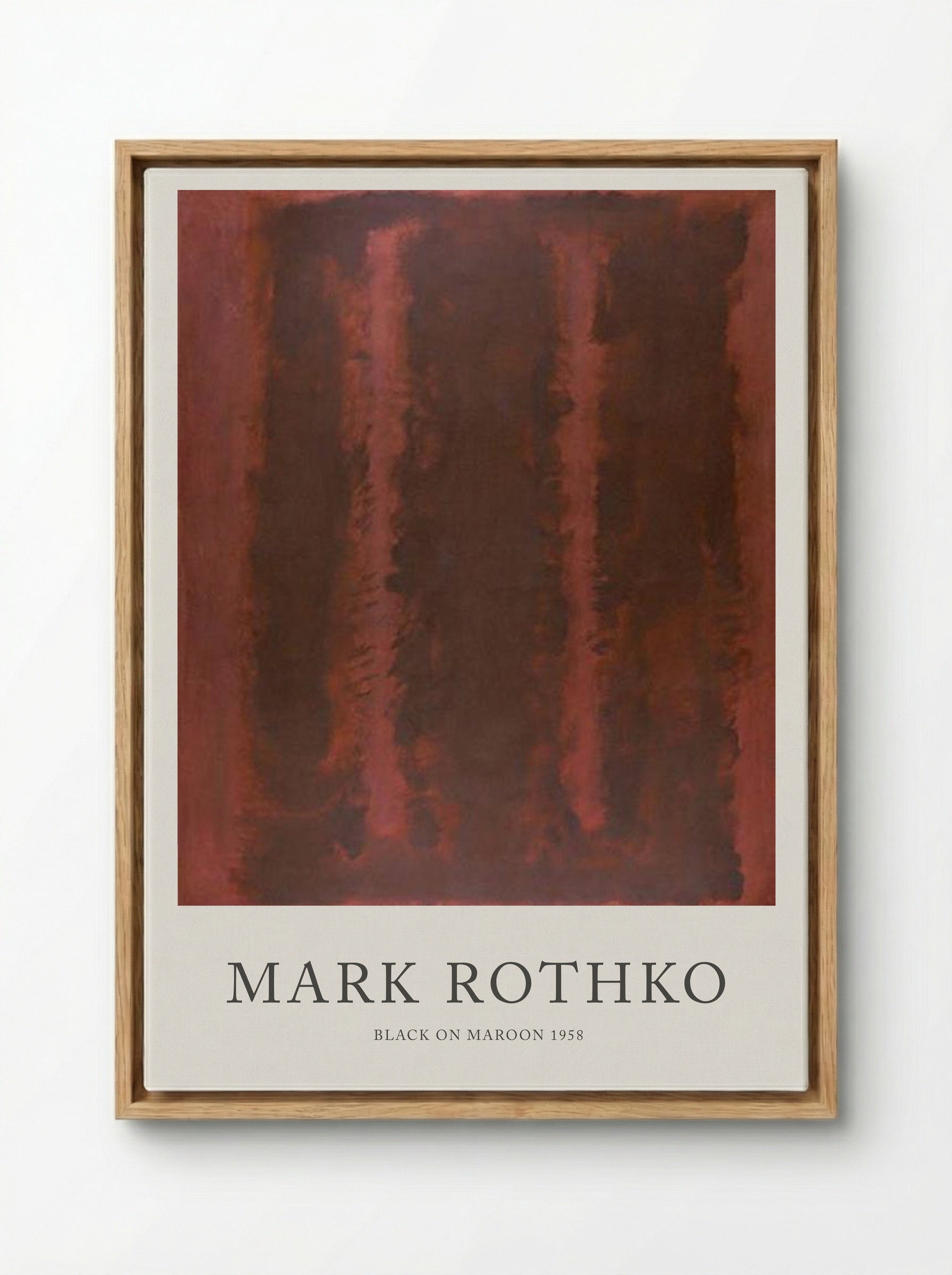 Black on Maroon - Mark Rothko - Framed Canvas Wood