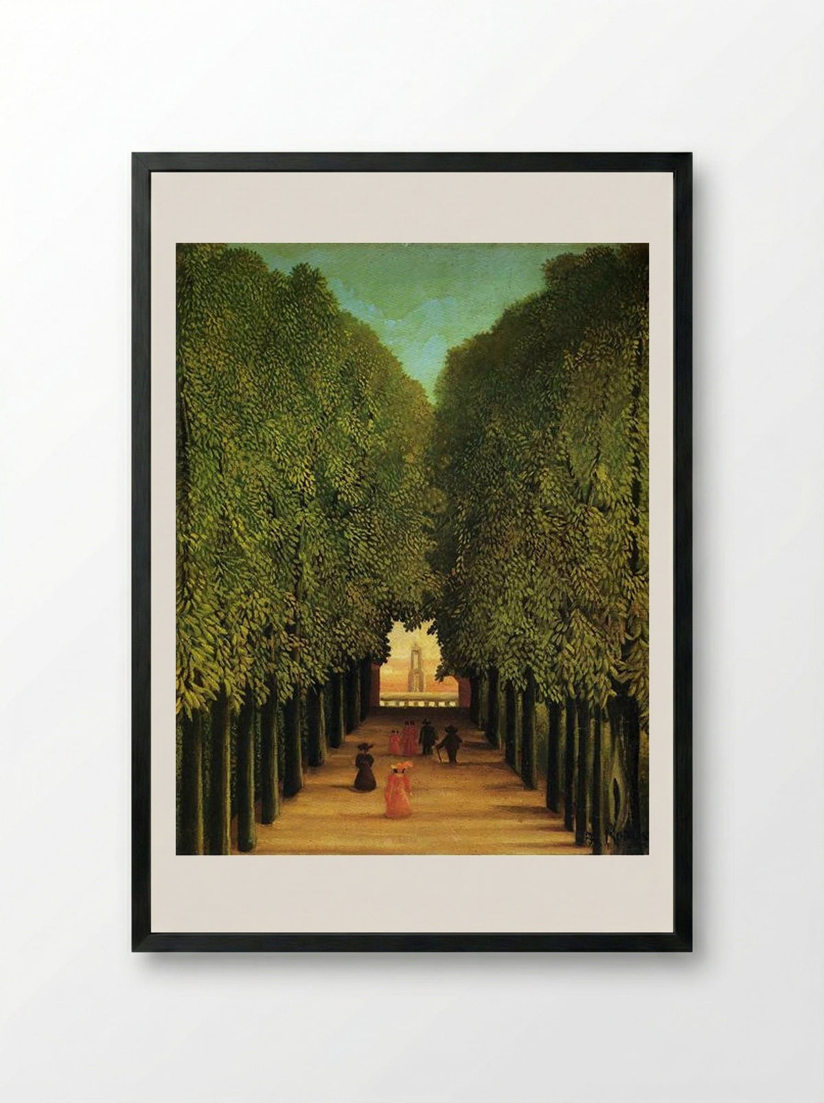 Alleyway in the Park of Saint-Cloud - Henri Rousseau - Framed Print Black