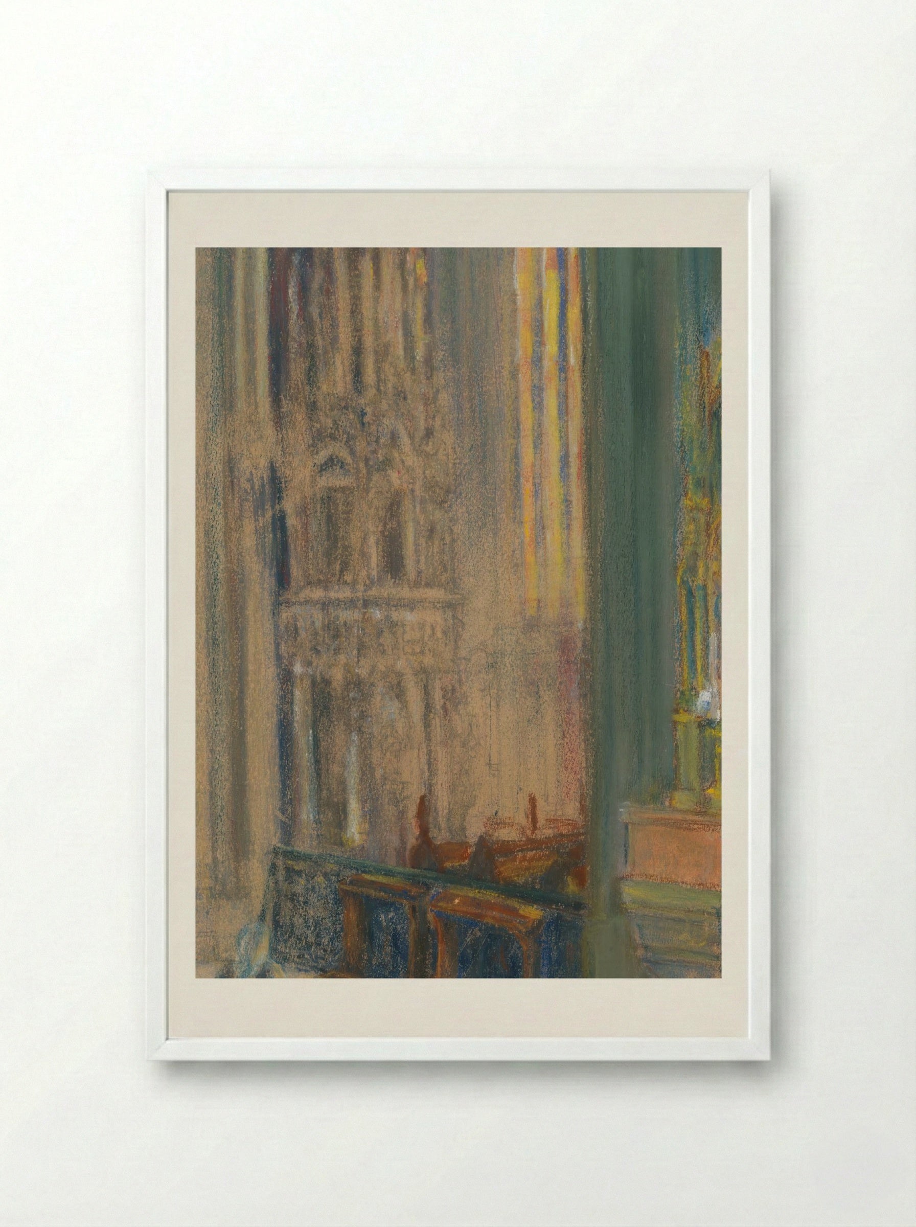 Interior of Košice Cathedral - Konstantin Bauer - Framed Print White