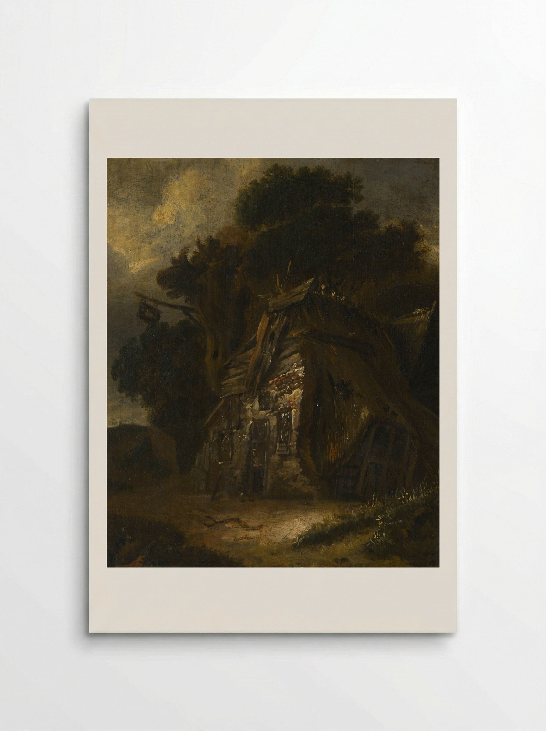 Thatched Hut in Landscape - Fine Art Print - Poster