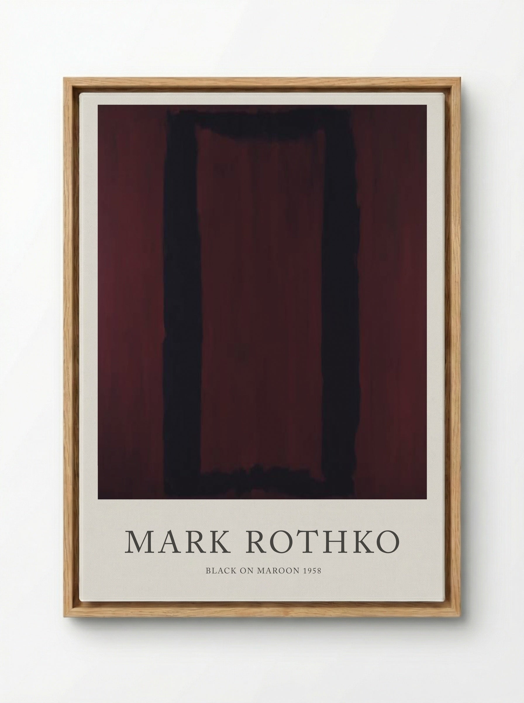 Black on Maroon - Mark Rothko - Framed Canvas Wood
