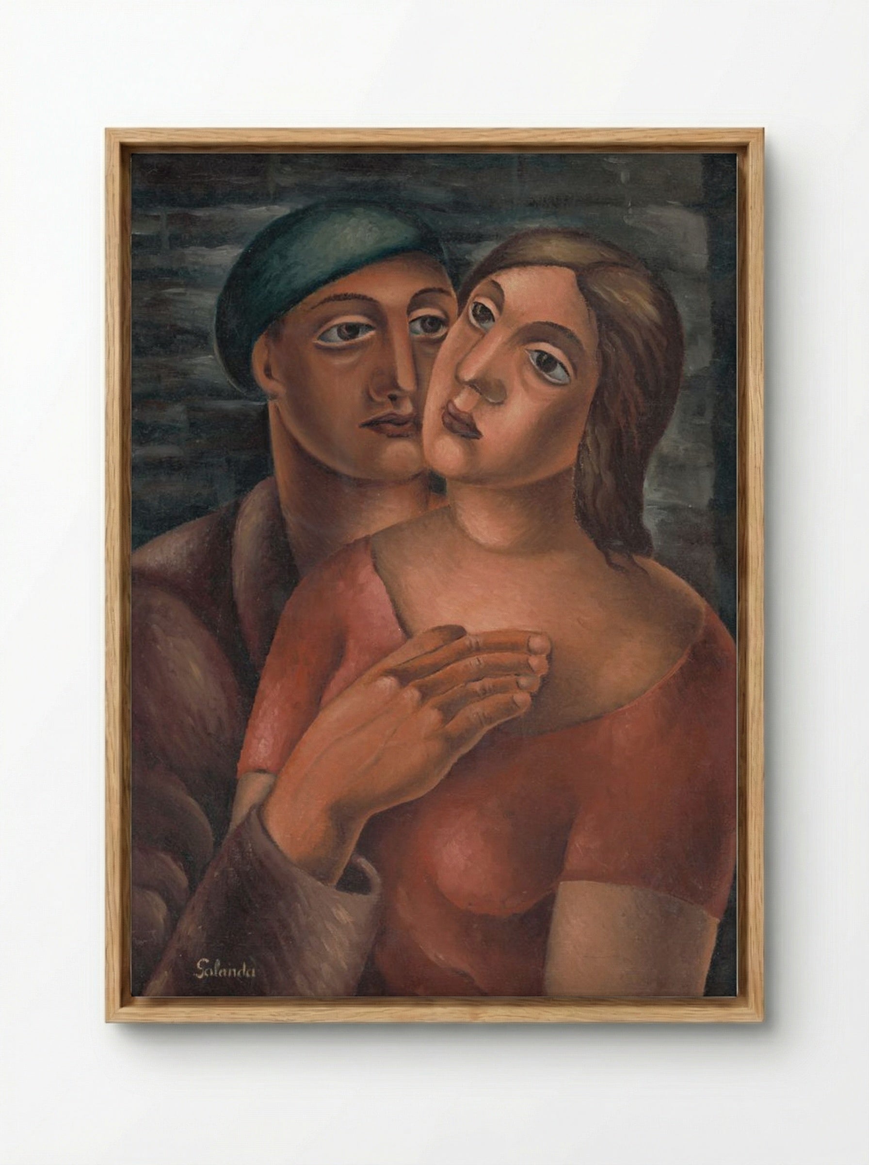 Lovers - Mikuláš Galanda - Framed Canvas Wood