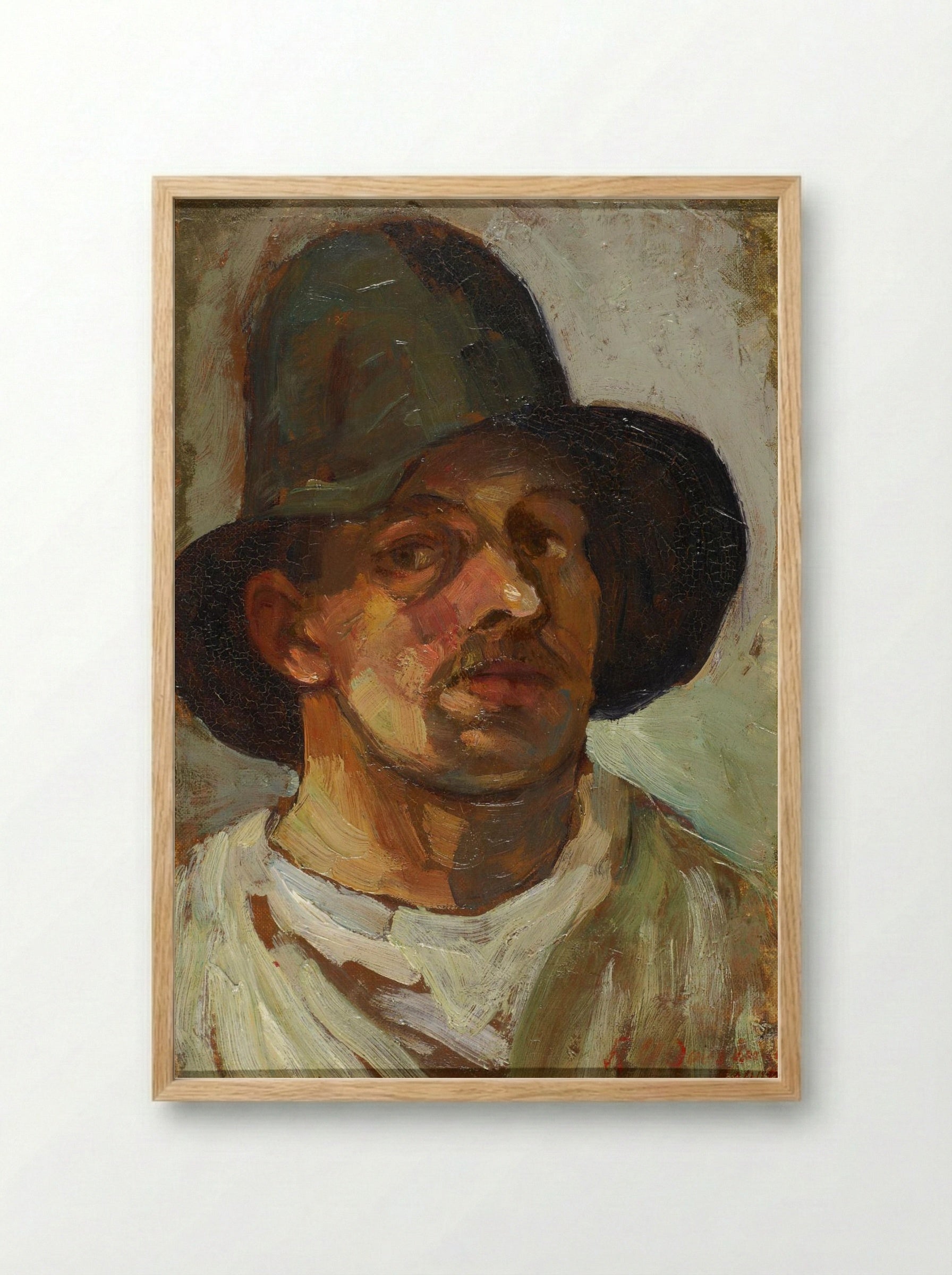 Self-Portrait with Hat - Theo van Doesburg - Framed Print Wood