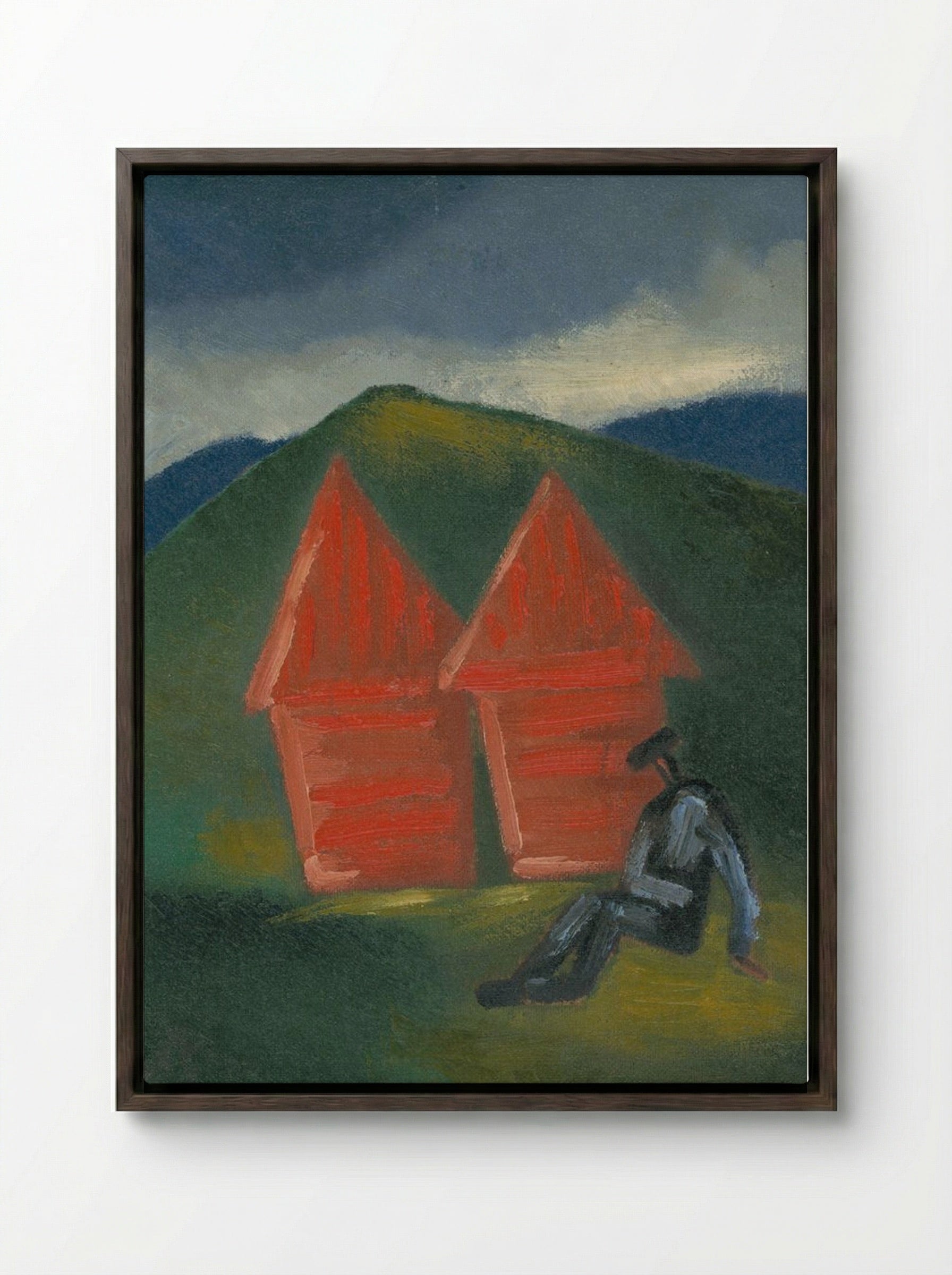 Hay Barns - Mikuláš Galanda - Framed Canvas Dark Wood