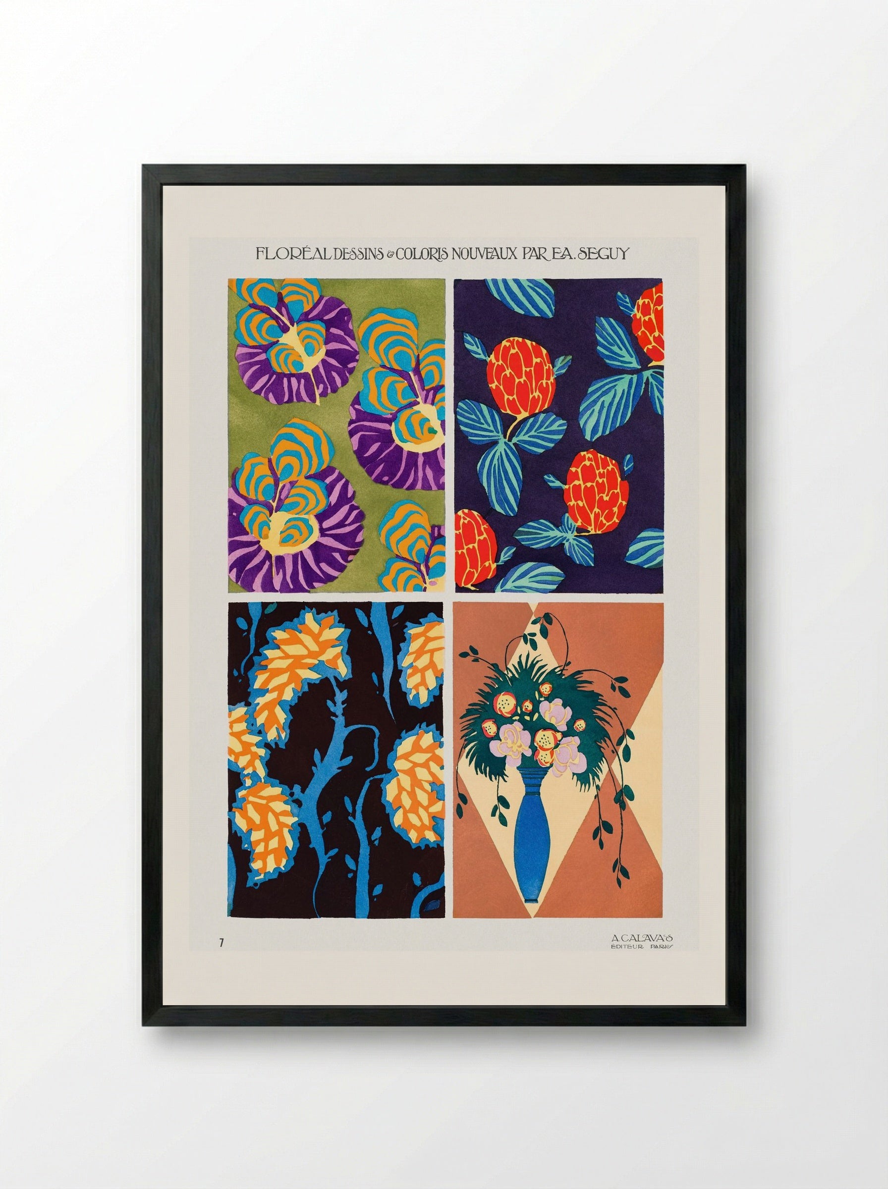 Floréal Dessins & Coloris Nouveaux - Émile-Allain Séguy - Framed Print Black