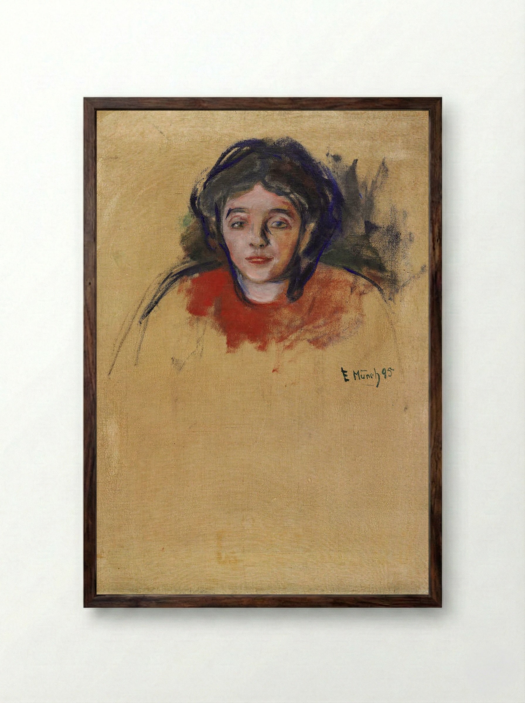 Berlin Model - Edvard Munch - Framed Print Dark Wood