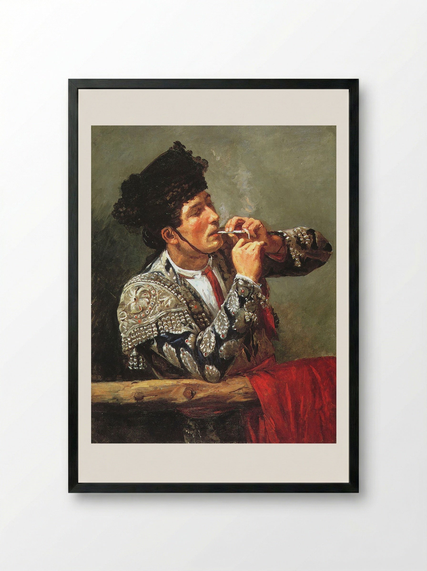 After the Bullfight - Eugenio Lucas Velázquez - Framed Print Black