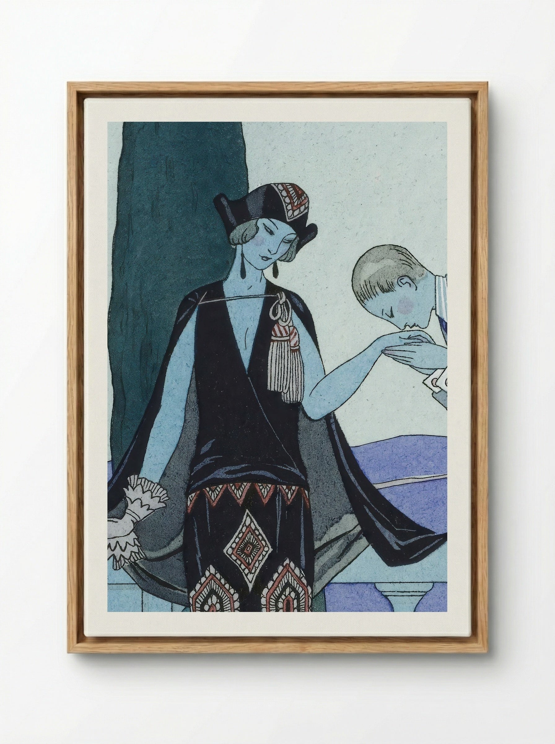 La Villa d'Este - George Barbier - Framed Canvas Wood