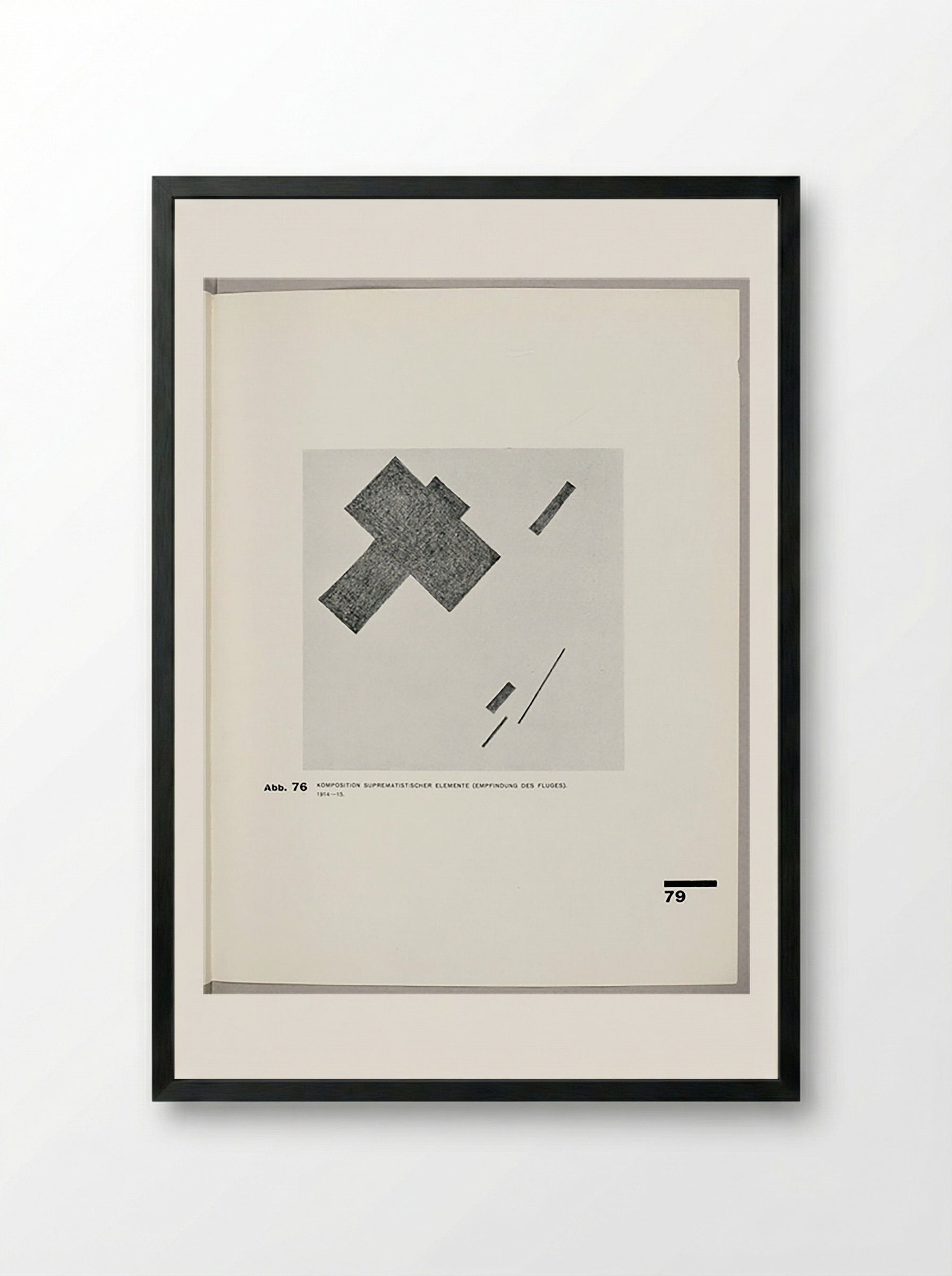 Composition of Suprematist Elements (Feeling of Flight) - Kazimir Malevich - Framed Print Black